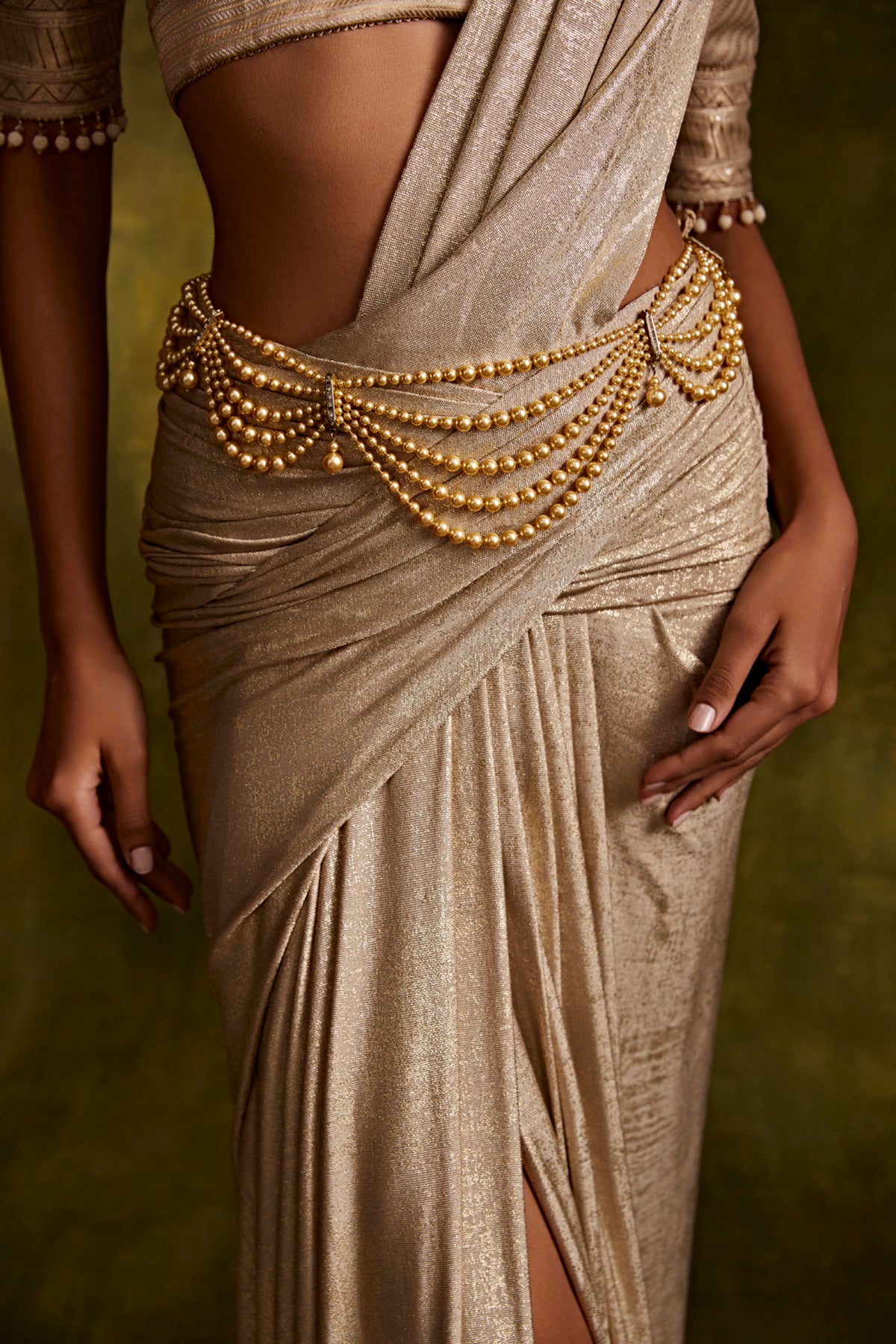 Gold Pearl Layered Belt