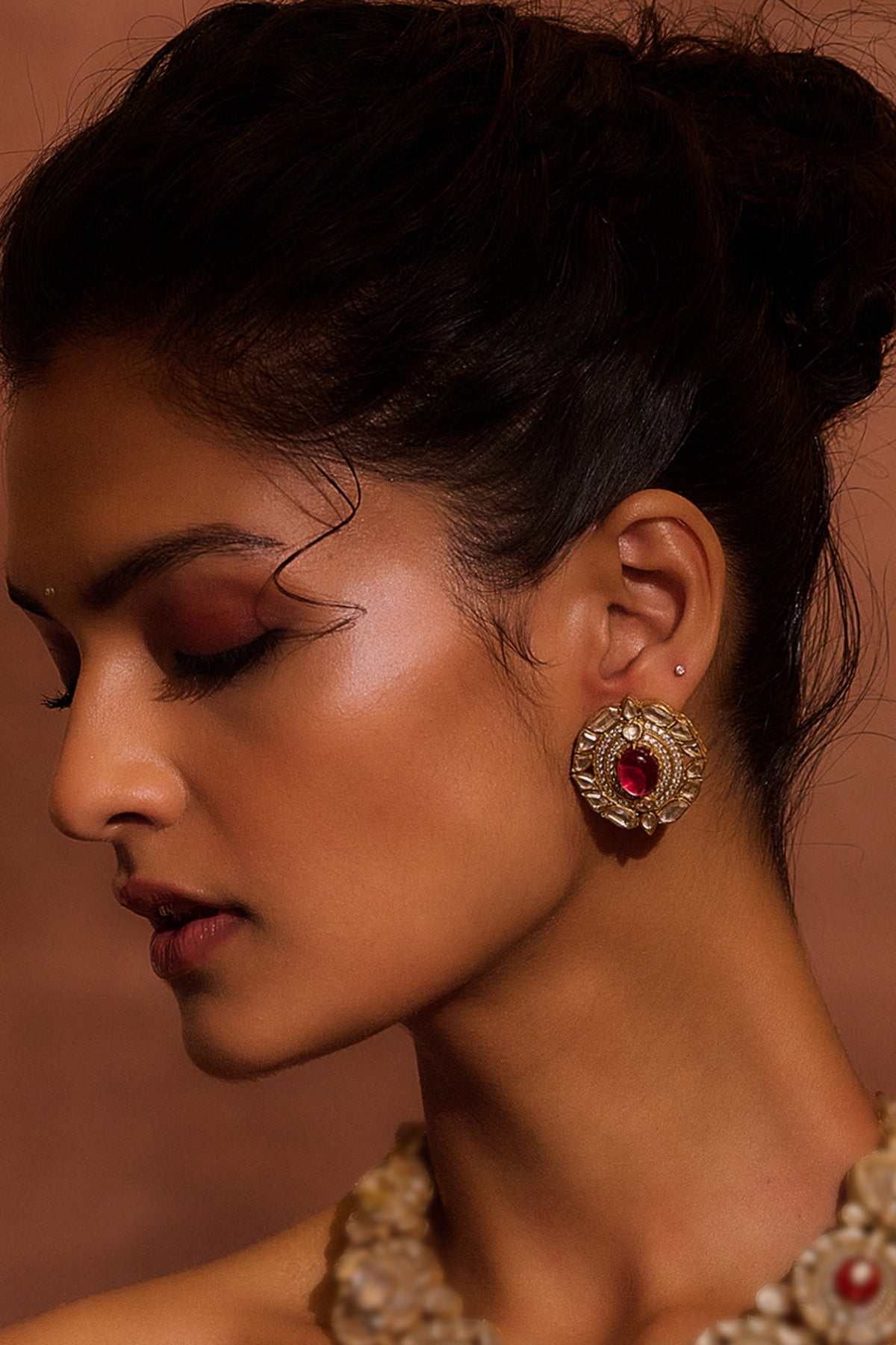 Ruby Silver Earring