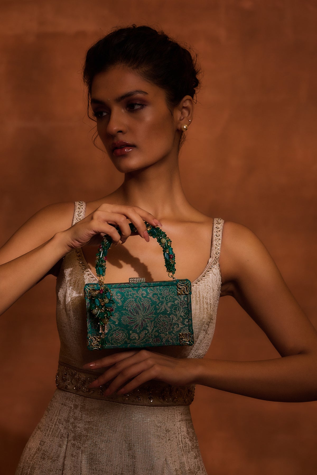 Teal Embroidered Bag