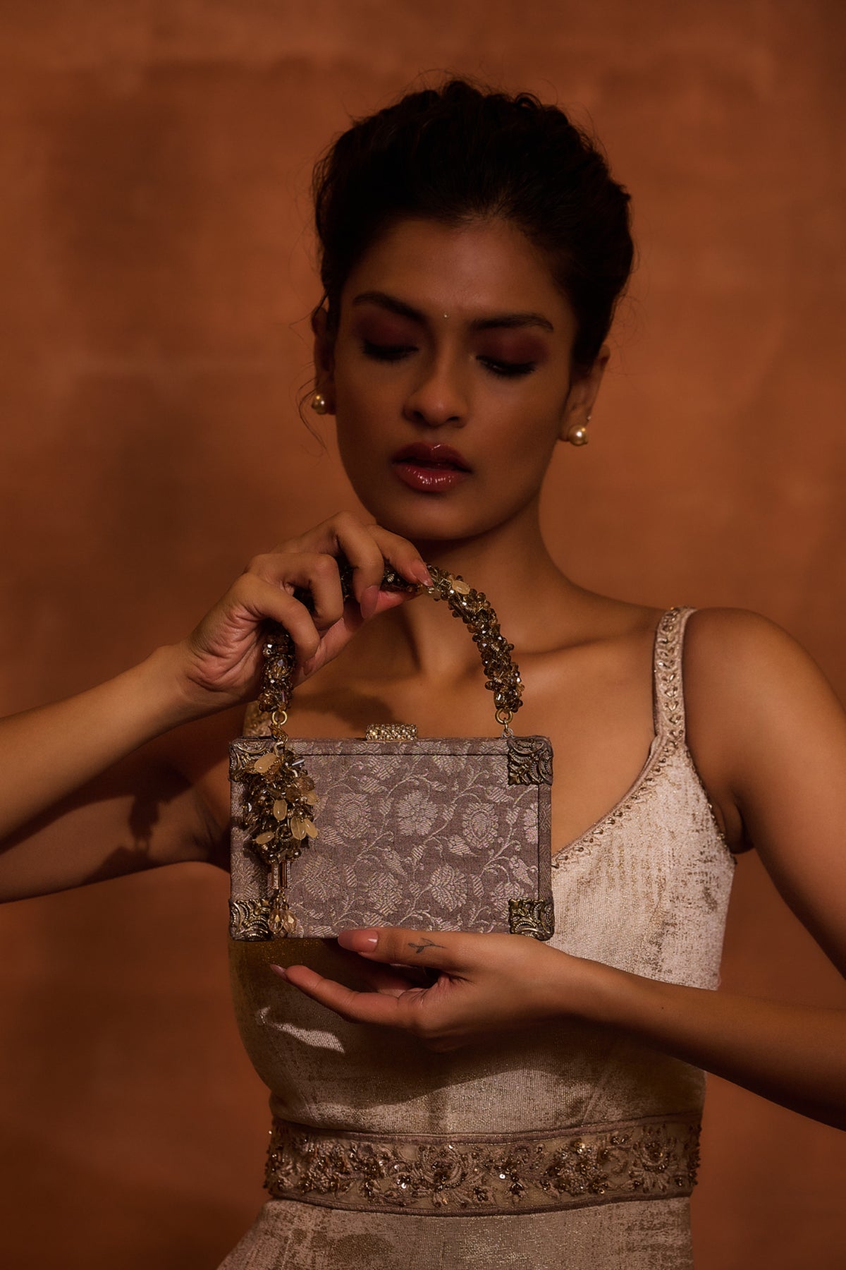 Taupe Brocade Bag