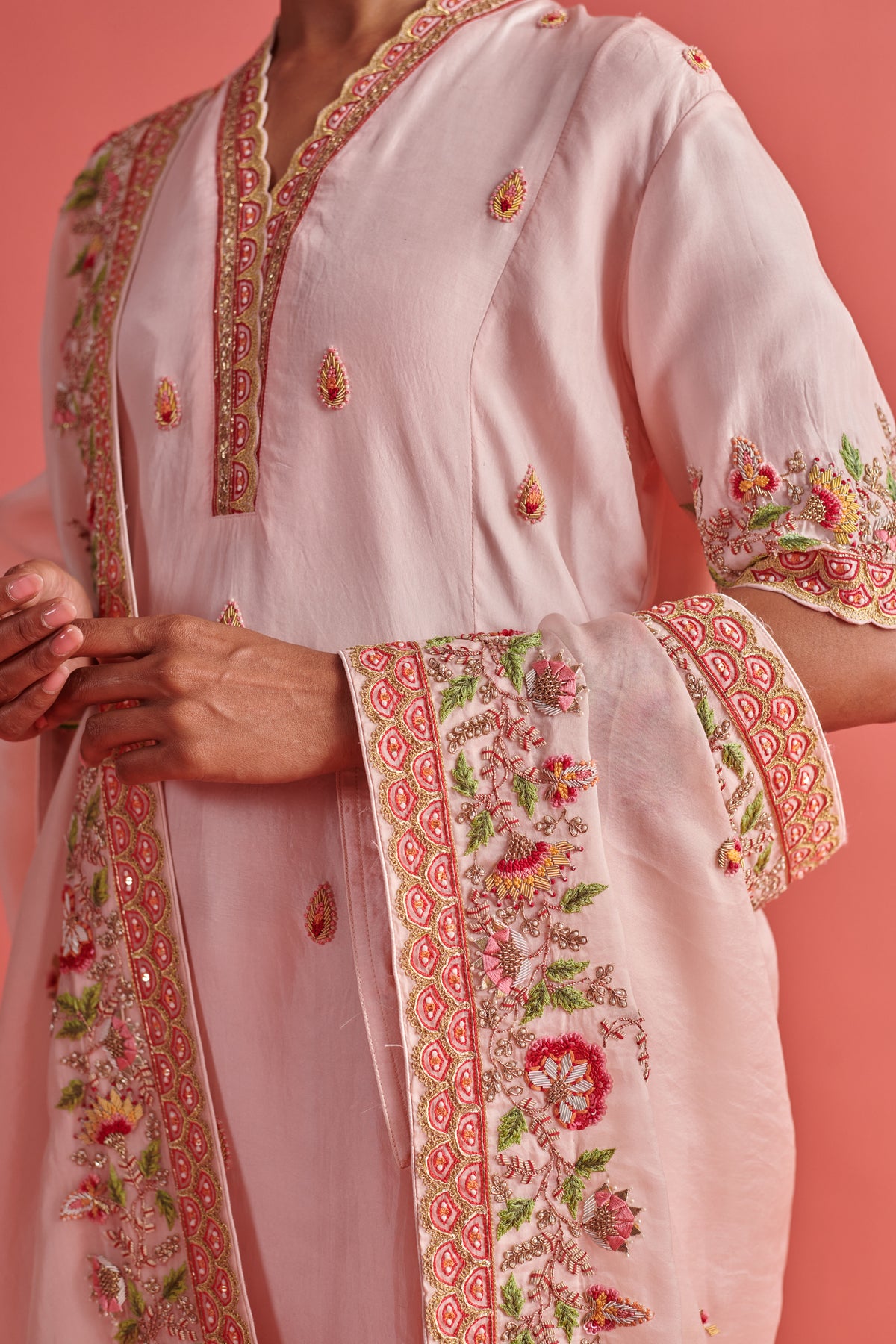 Powder Pink Kurta Set