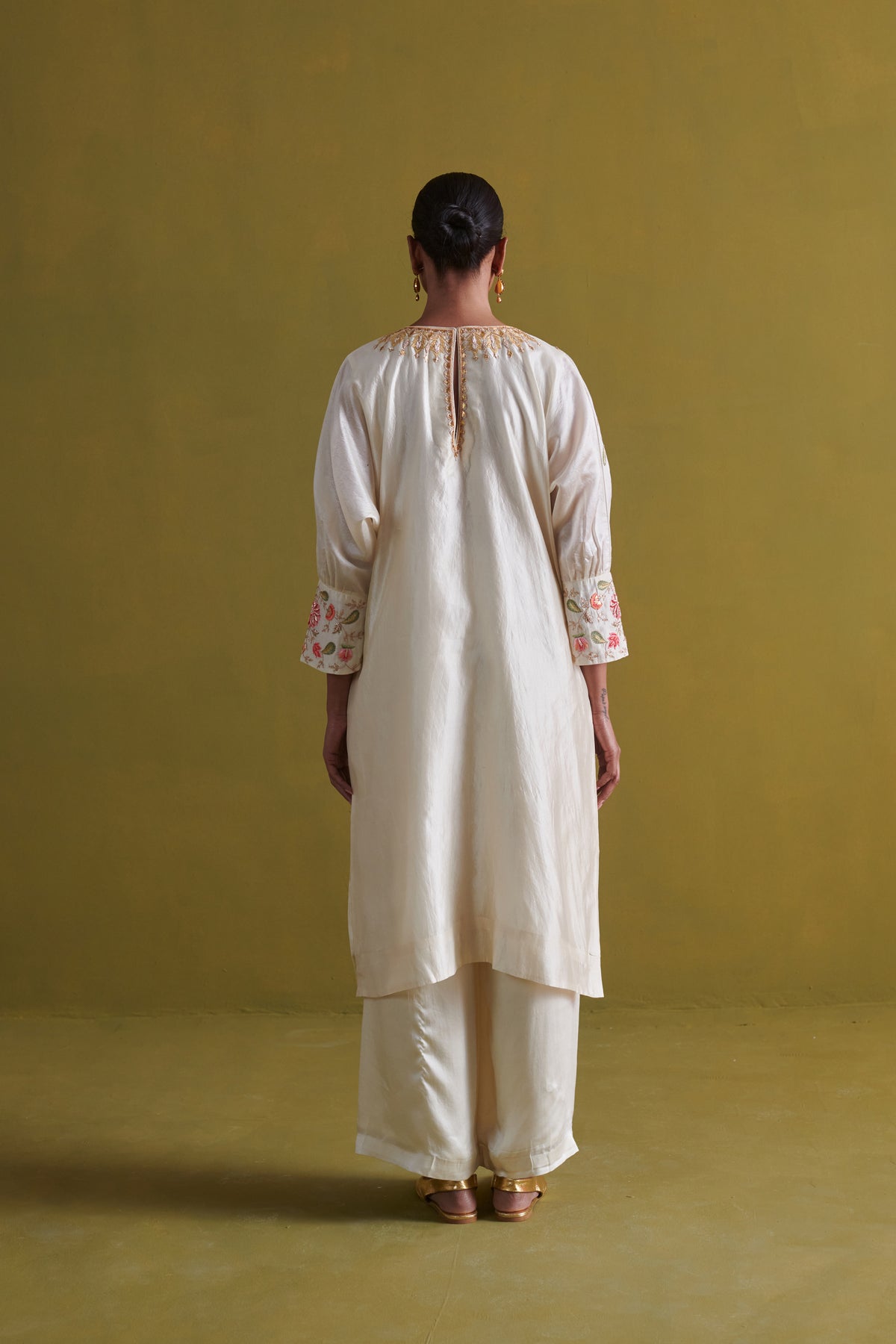 Ivory Kora Silk Kurta Set