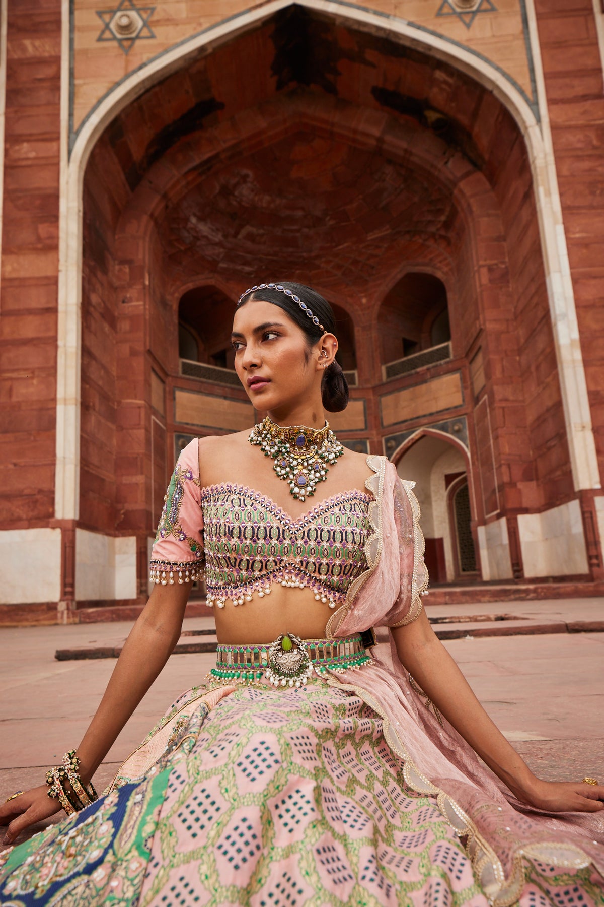 Bandhani Banarasi Lehenga Set