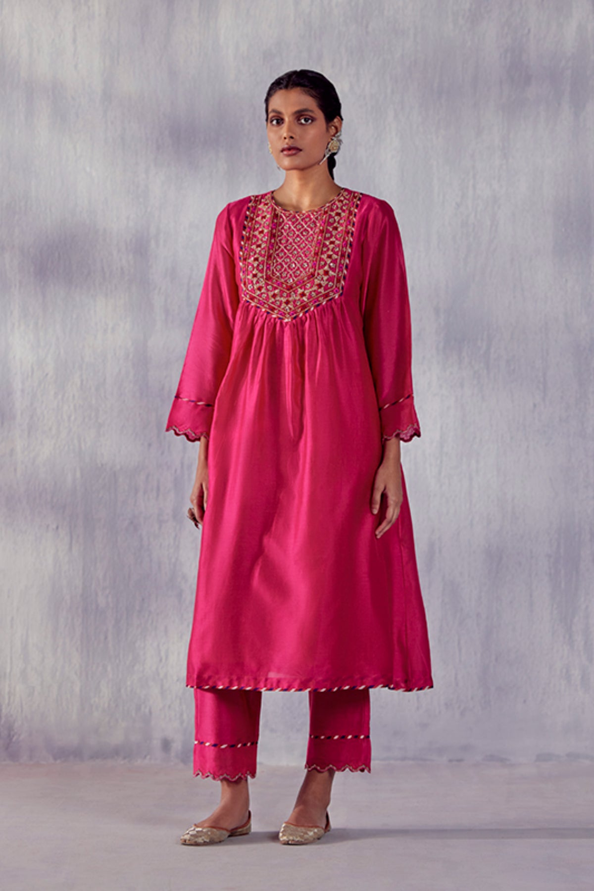 Gulnaar Hot Pink Kurta Set