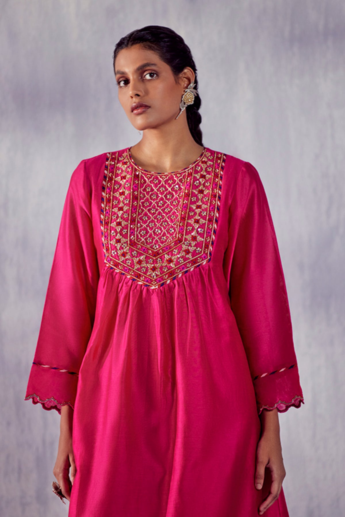 Gulnaar Hot Pink Kurta Set