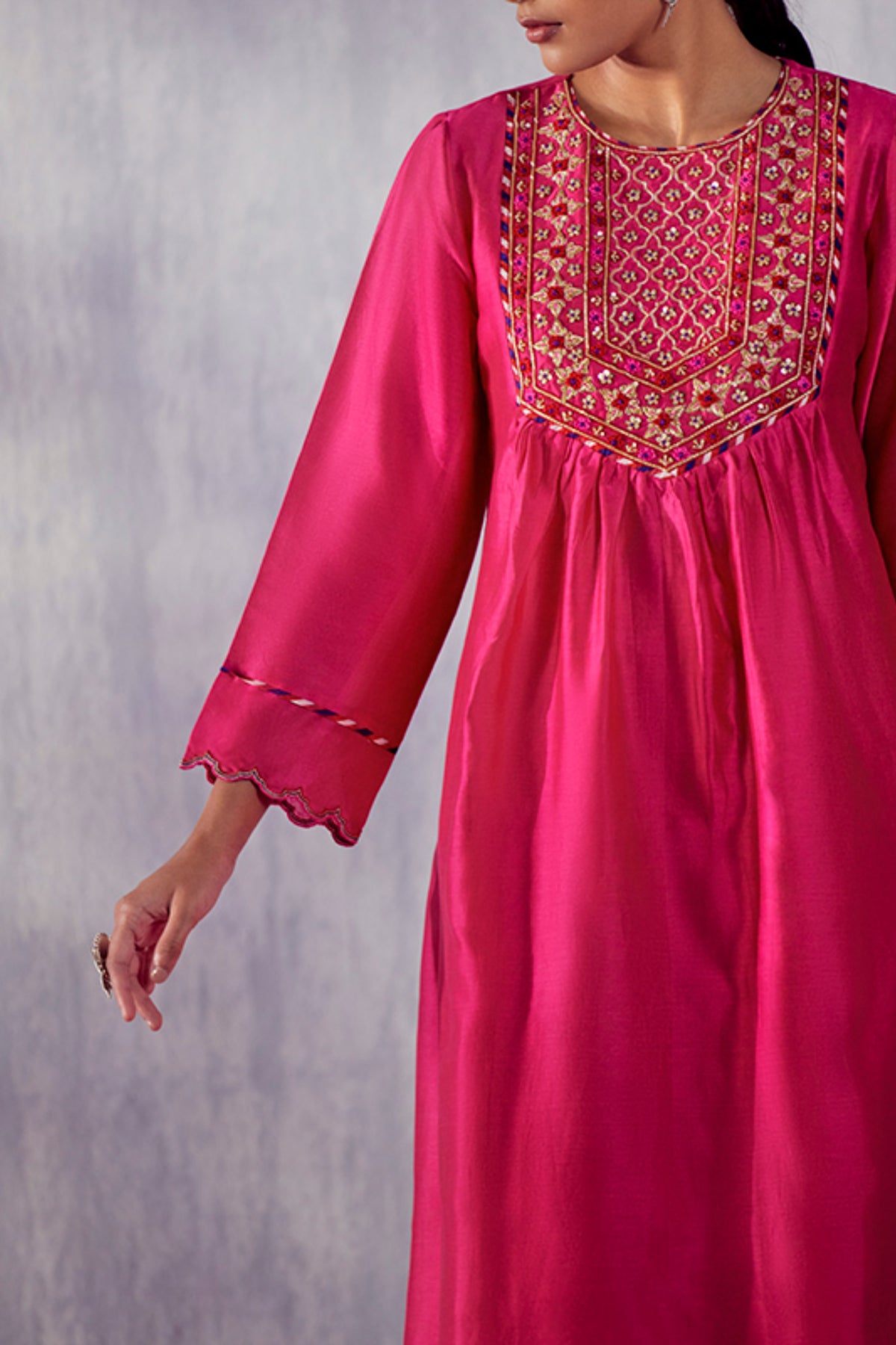 Gulnaar Hot Pink Kurta Set