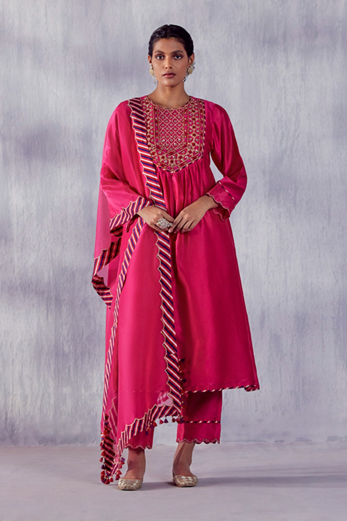 Gulnaar Hot Pink Kurta Set