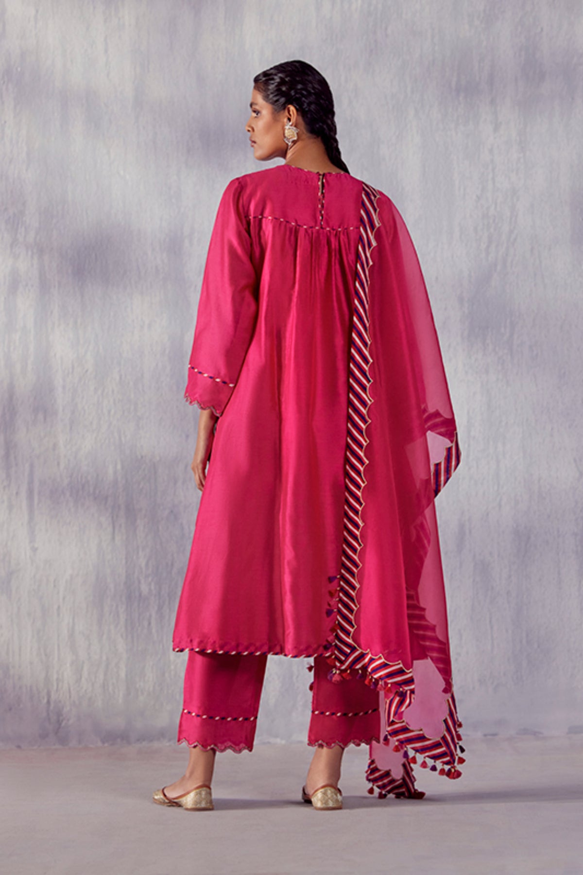 Gulnaar Hot Pink Kurta Set