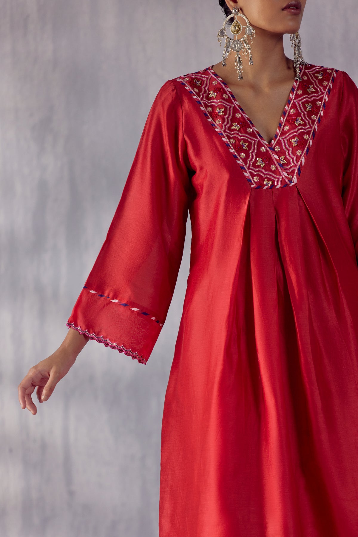 Nargis Red Kurta Set