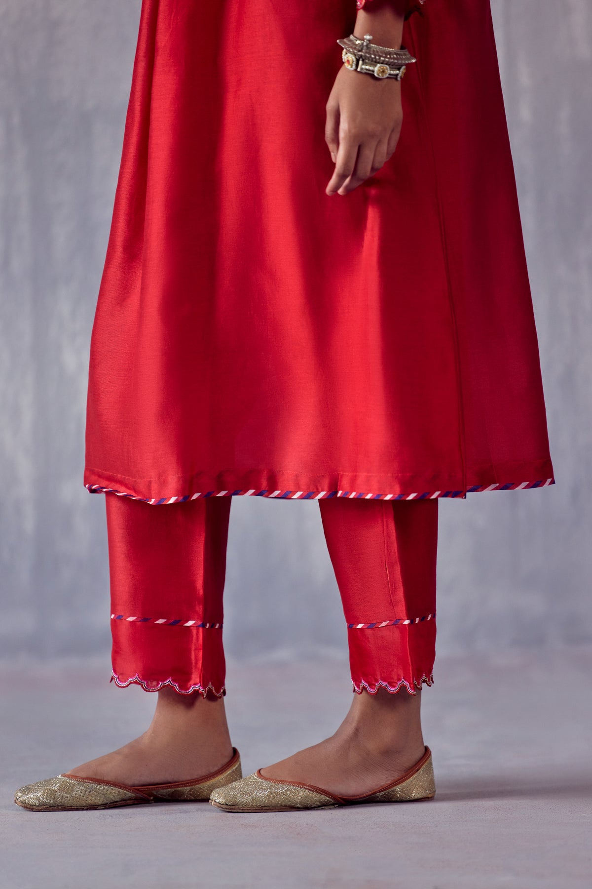 Gulnaar Red Kurta Set