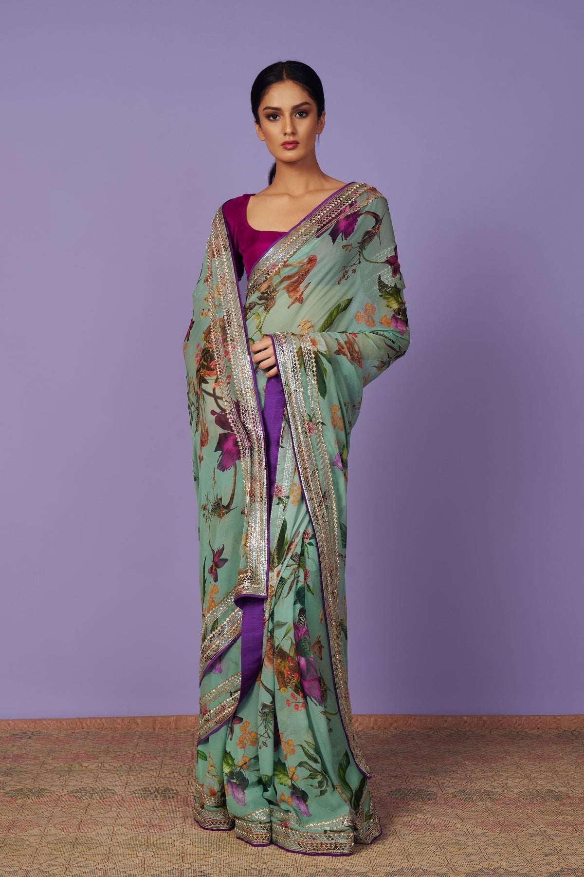 Sequence Border Saree Set