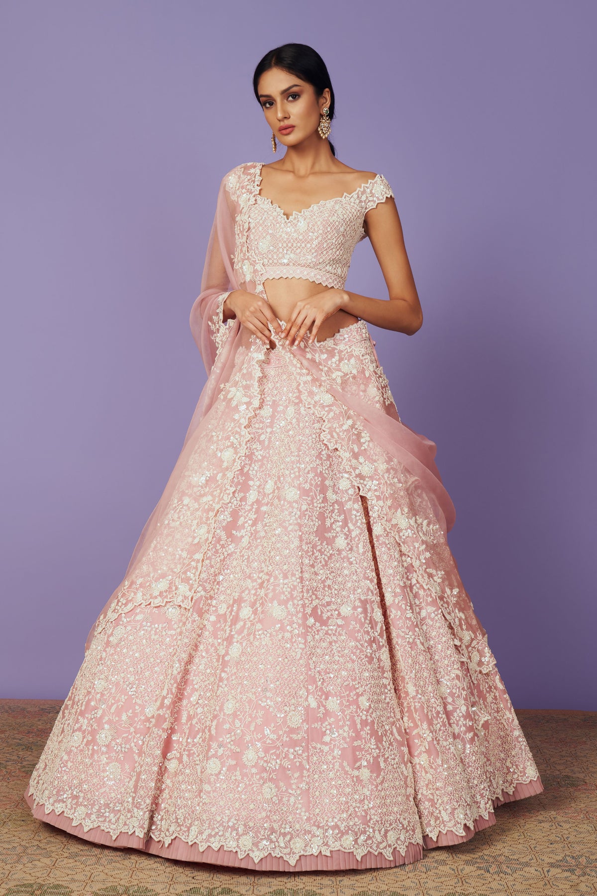 Leh Sierra Blush Pink Lehenga Set