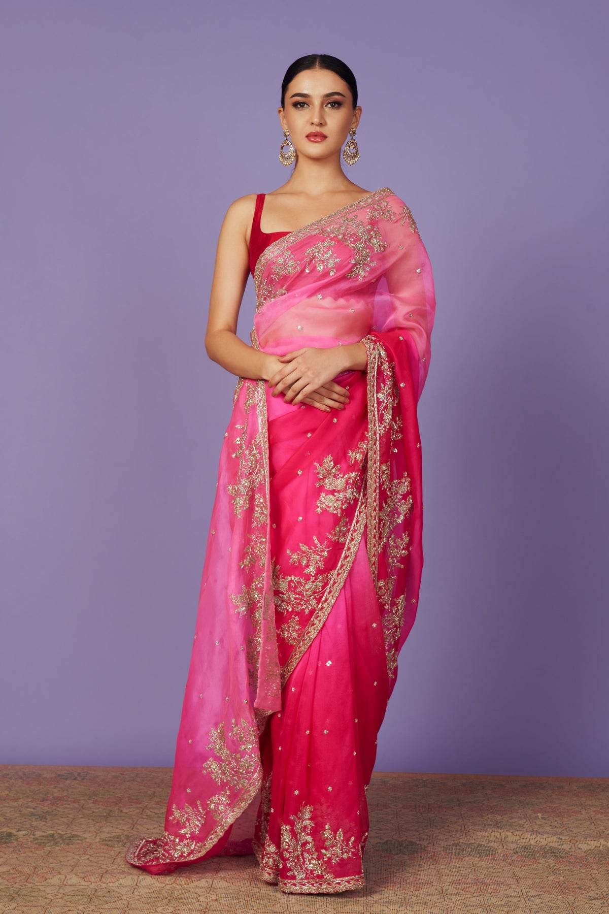 Inayat Pink Saree Set