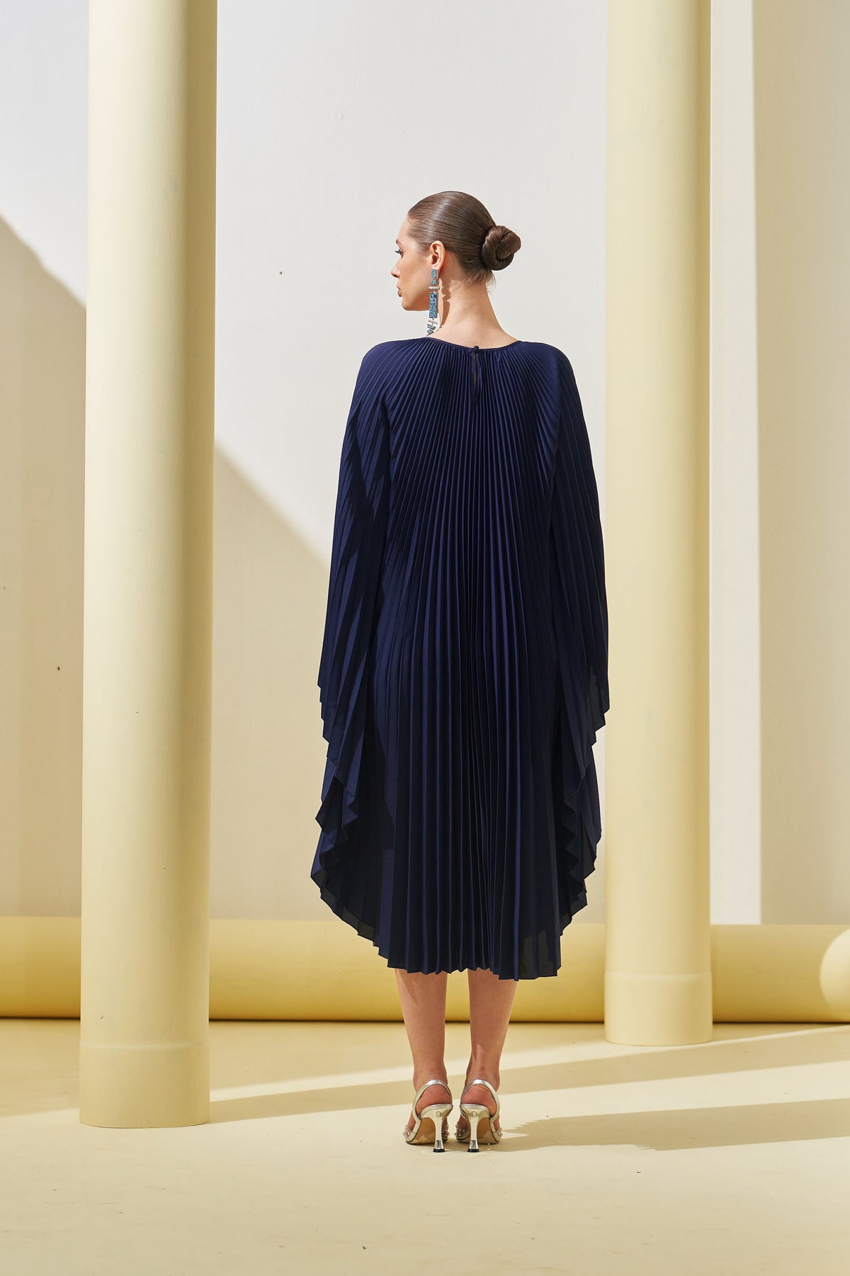 Blue Pleated Cape