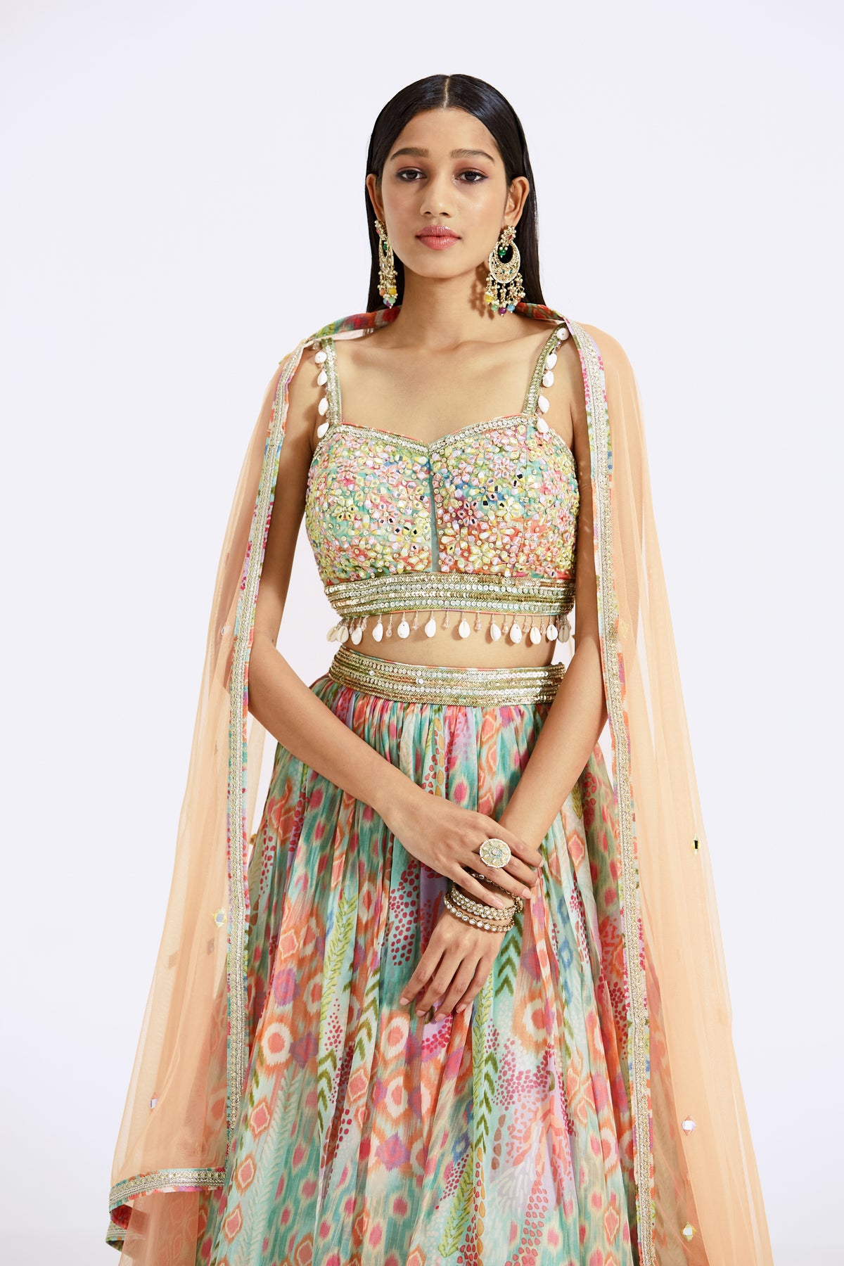 Multicoloured Lehenga Set