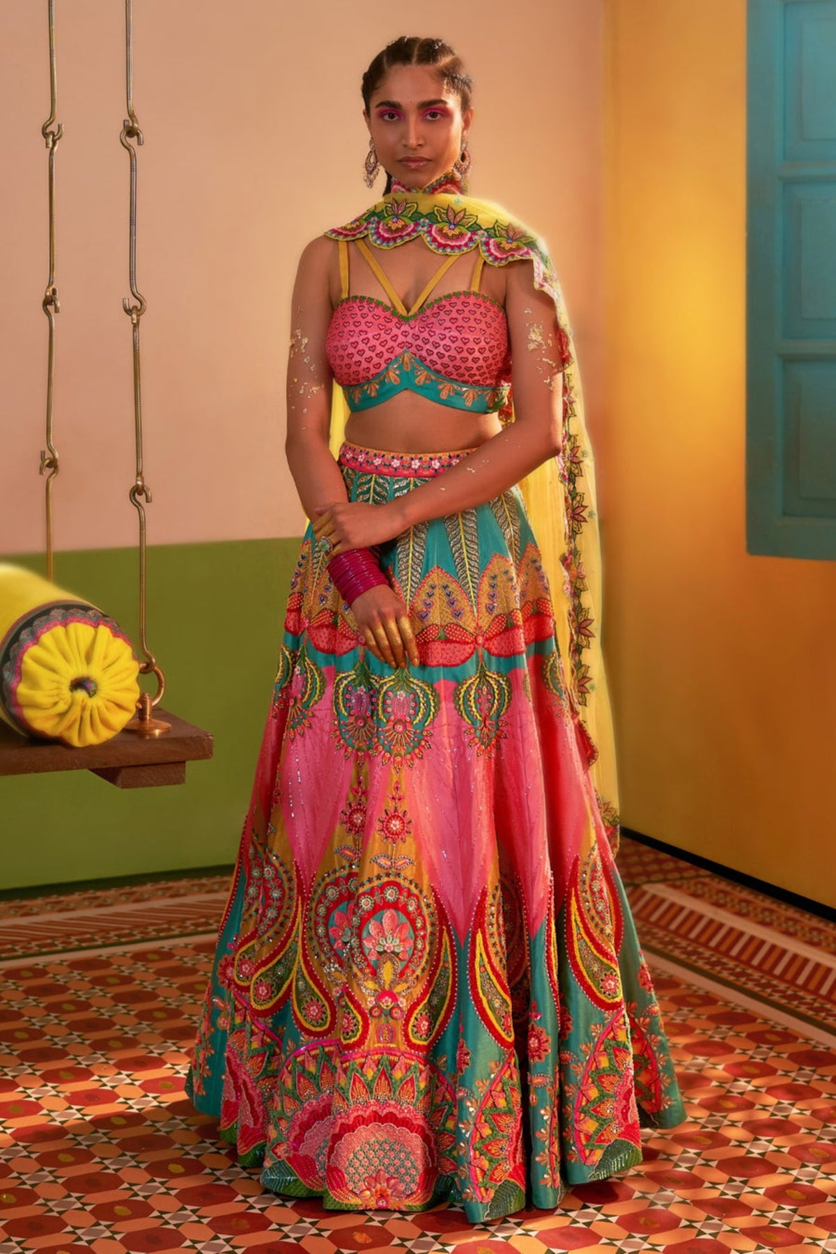 Mastani Pink Embroidered Lehenga Set