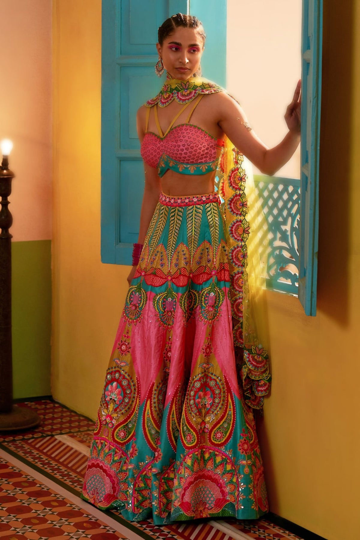 Mastani Pink Embroidered Lehenga Set