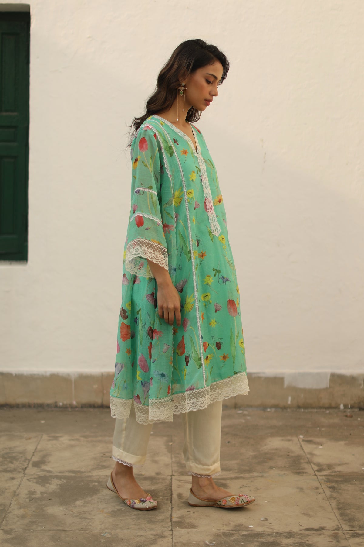 Azra Turquoise Green Tunic Set