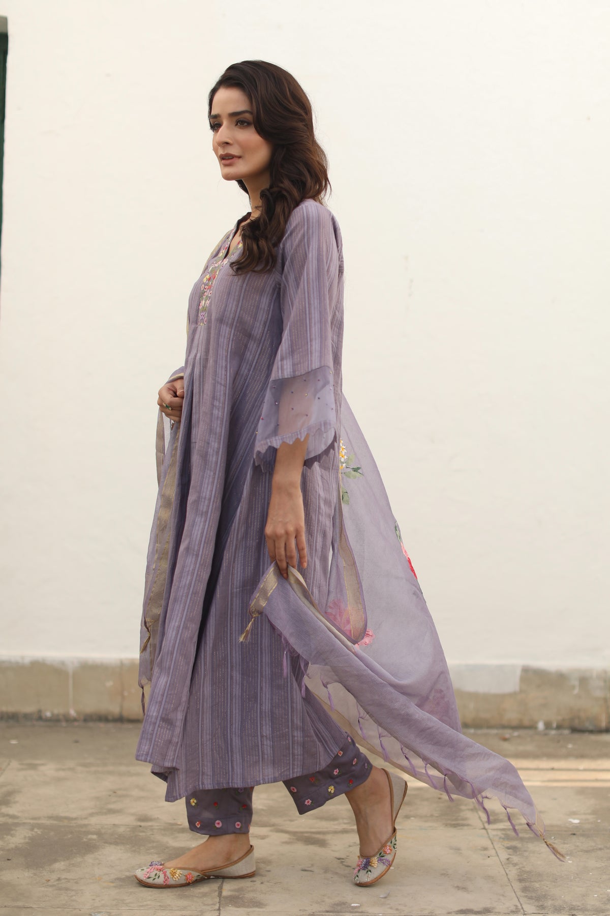 Firdaus Purple Kurta Set