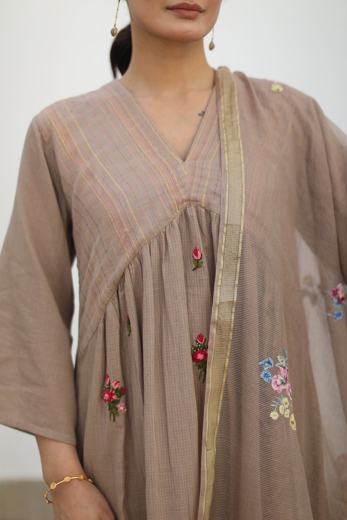 Sindh Brown Kurta Set