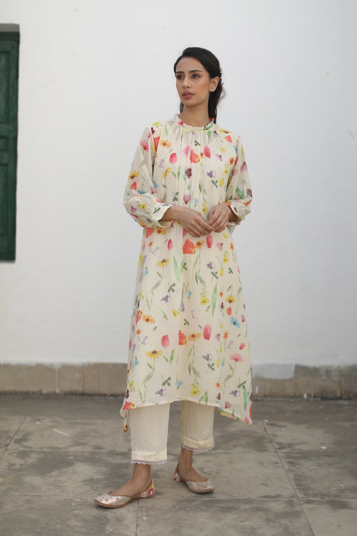 Nilofer Ivory Tunic Set