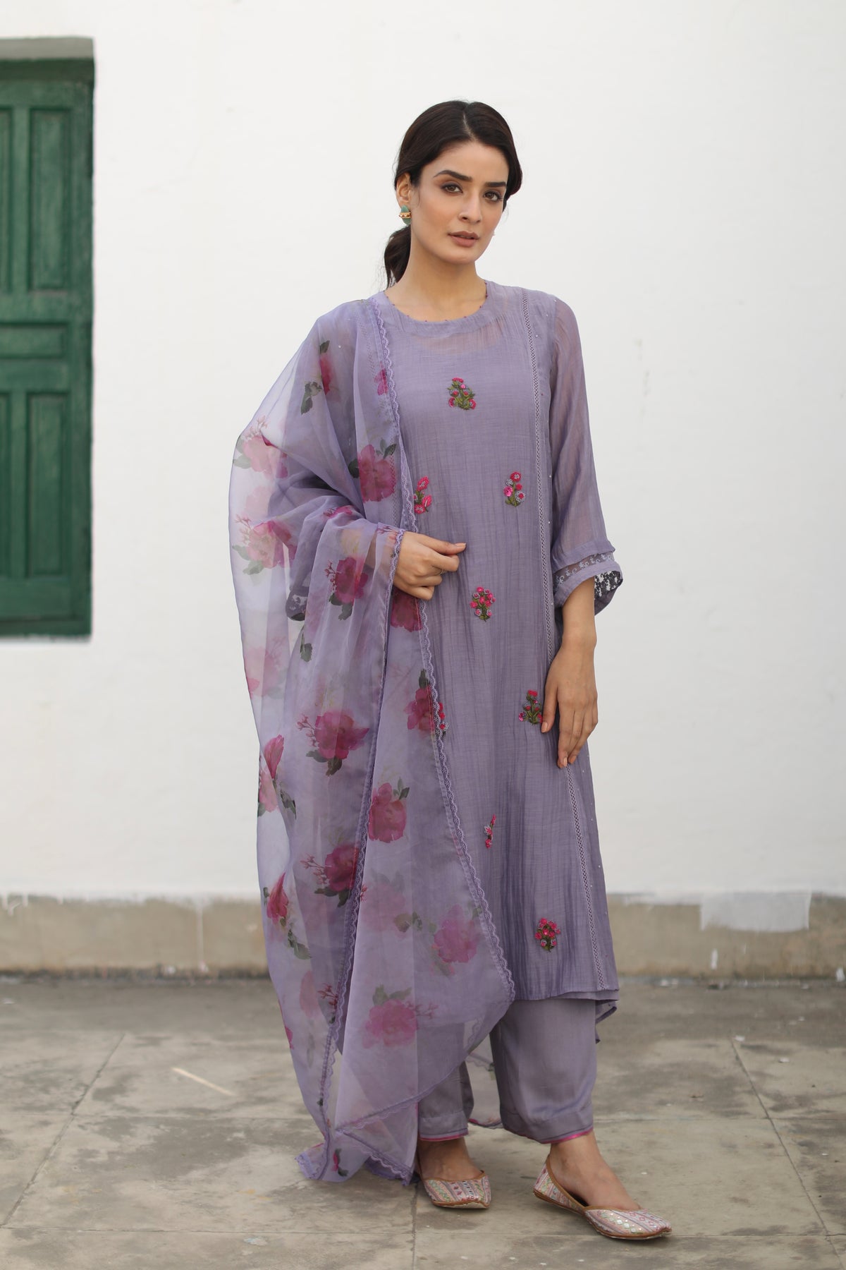 Jaffer Purple Kurta Set