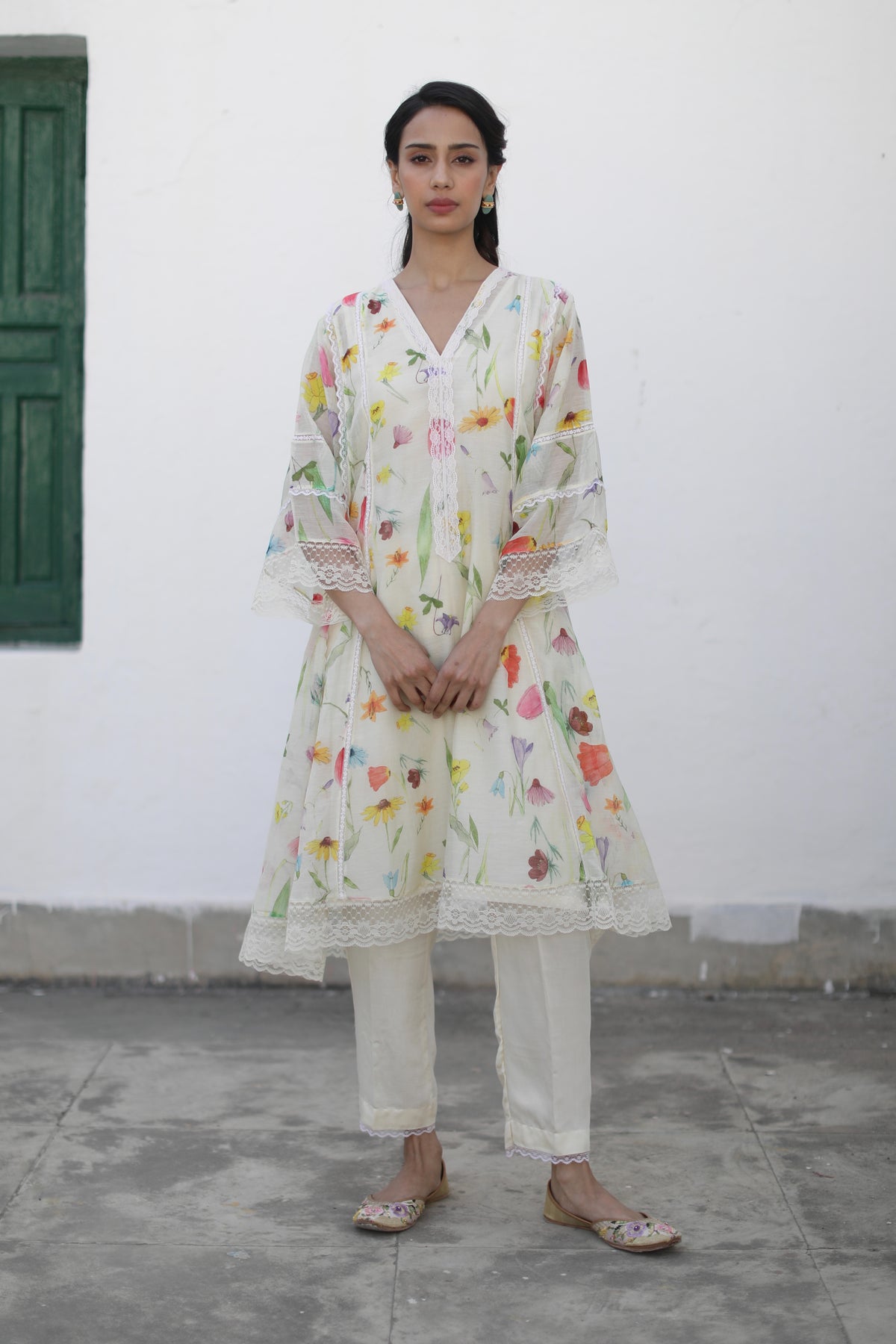 Azra Ivory Tunic Set