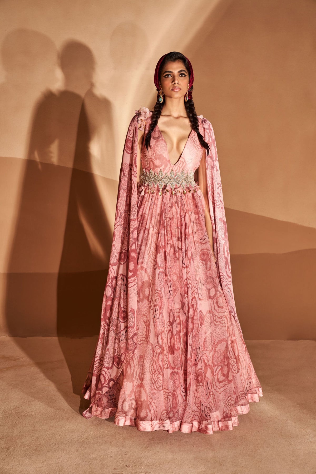 Blush Anarkali With Attached Dupatta