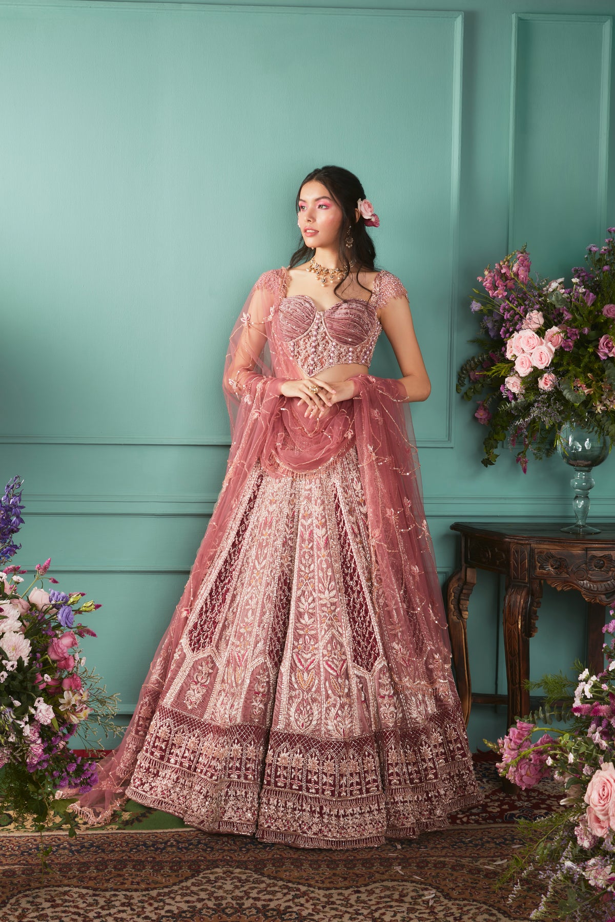 Rust-Rose Lehenga