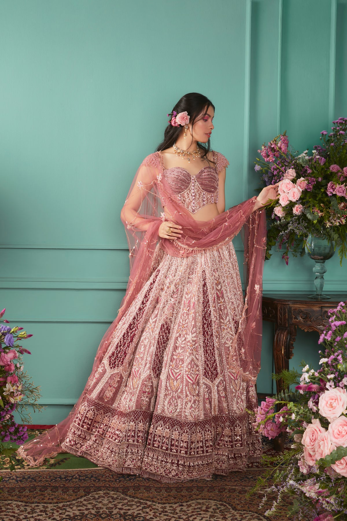 Rust-Rose Lehenga