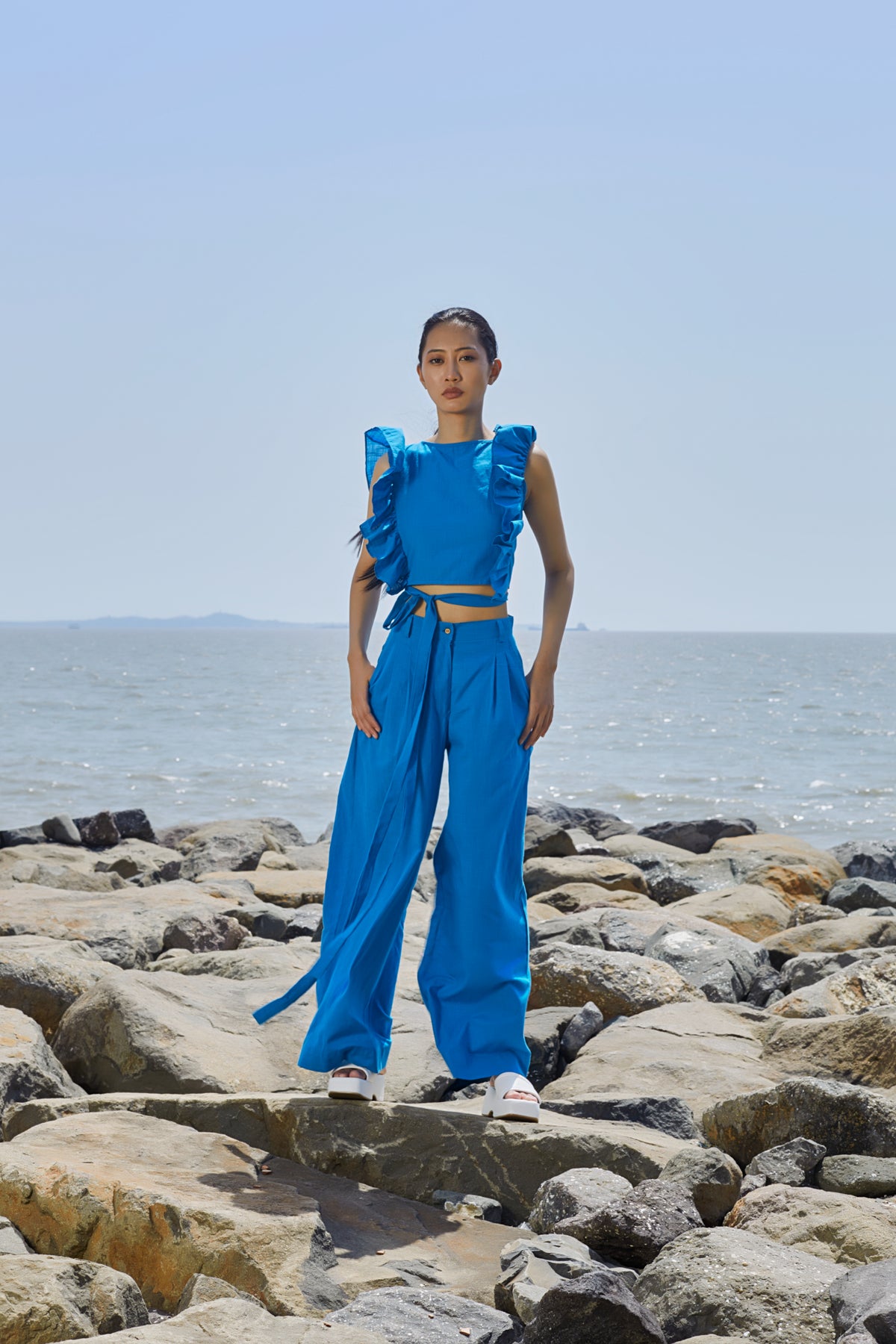 Blue Overlap Co-ord Set