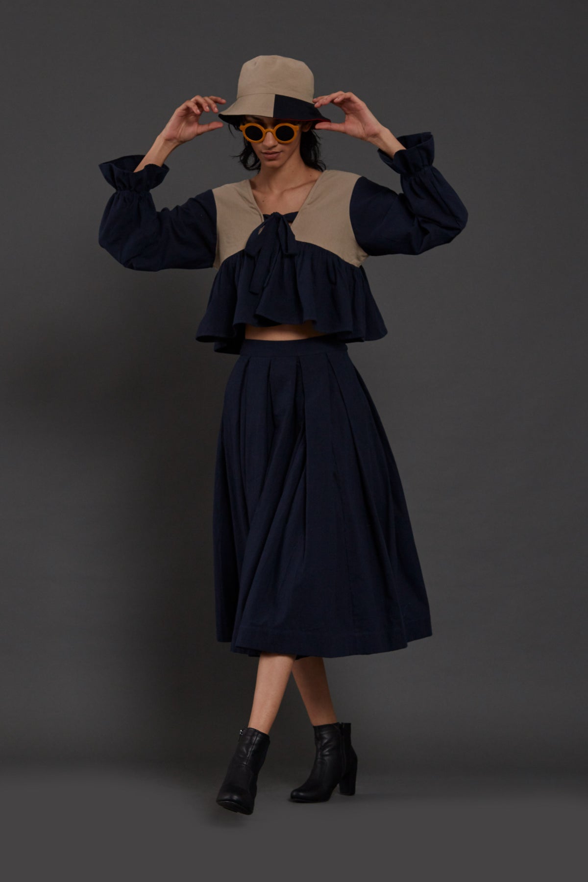 Aw Blue Pleated Skirt