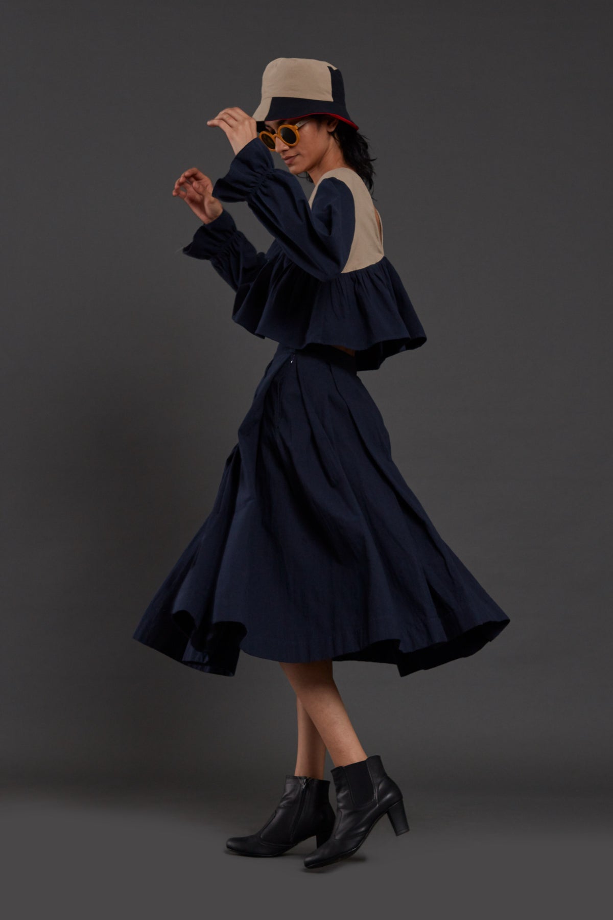 Aw Blue Pleated Skirt