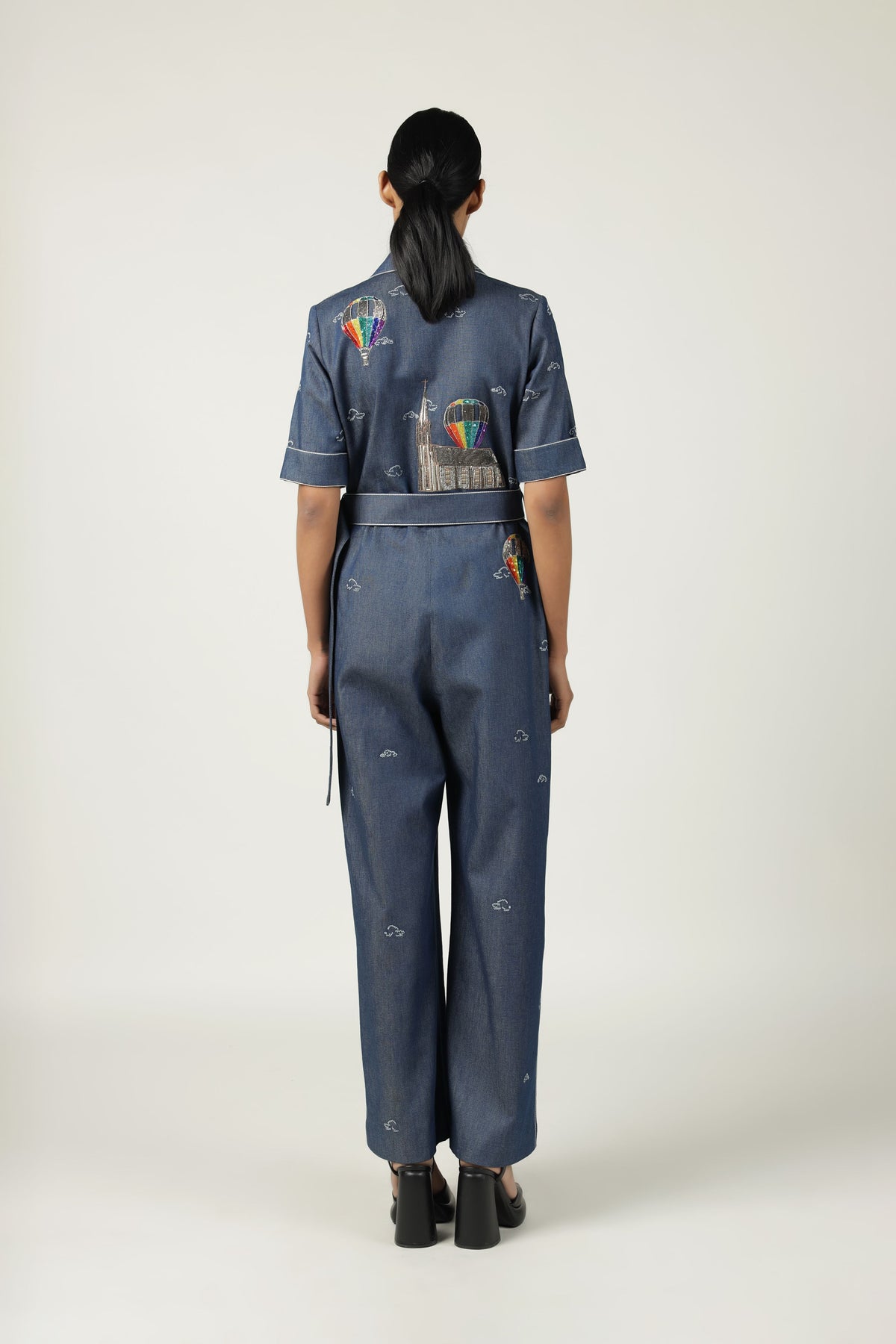 Balloons Jumpsuit With Buckle Belt