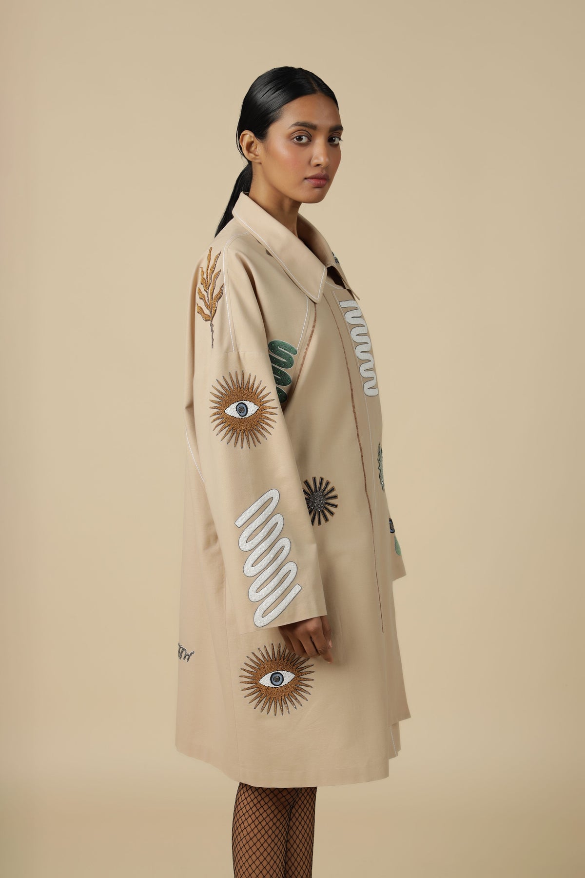 Abstract Shapes Oversized Jacket Dress