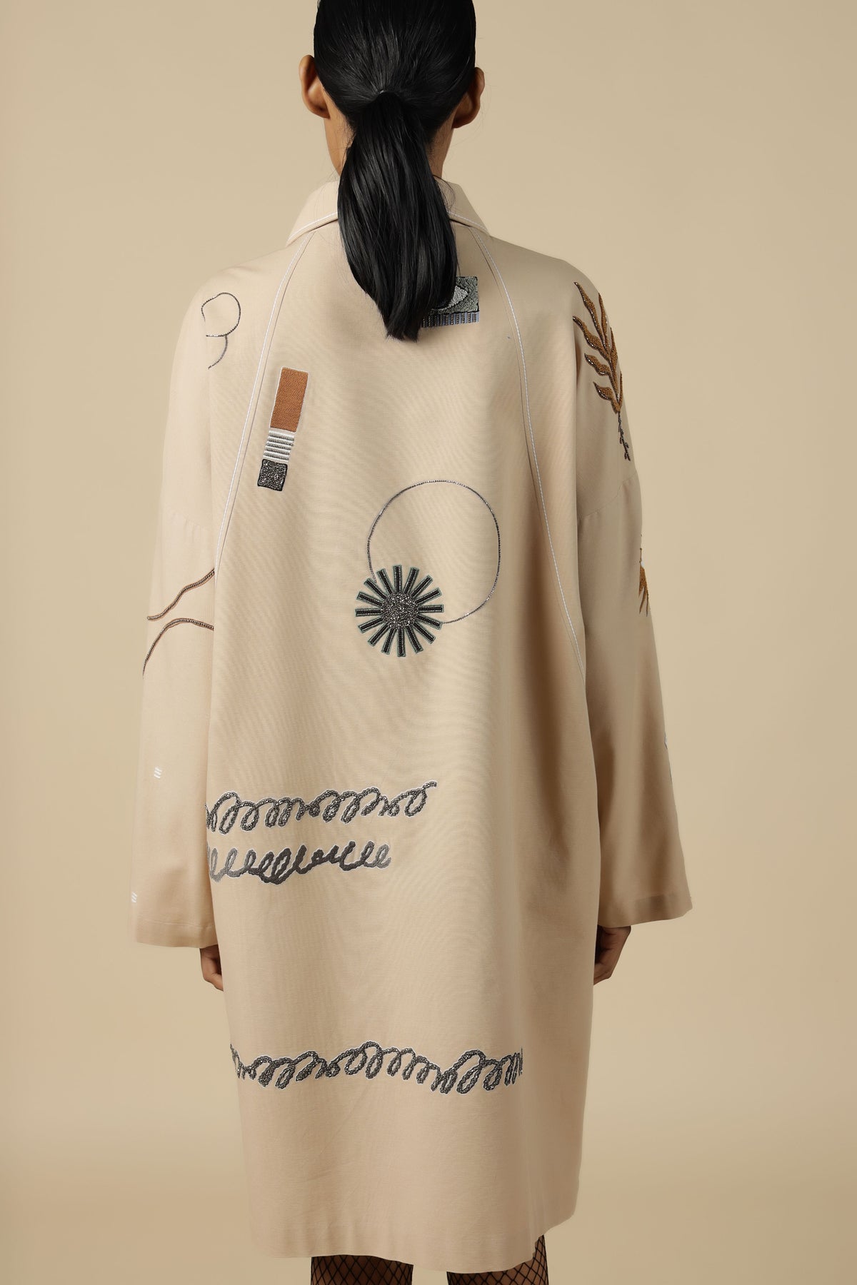 Abstract Shapes Oversized Jacket Dress