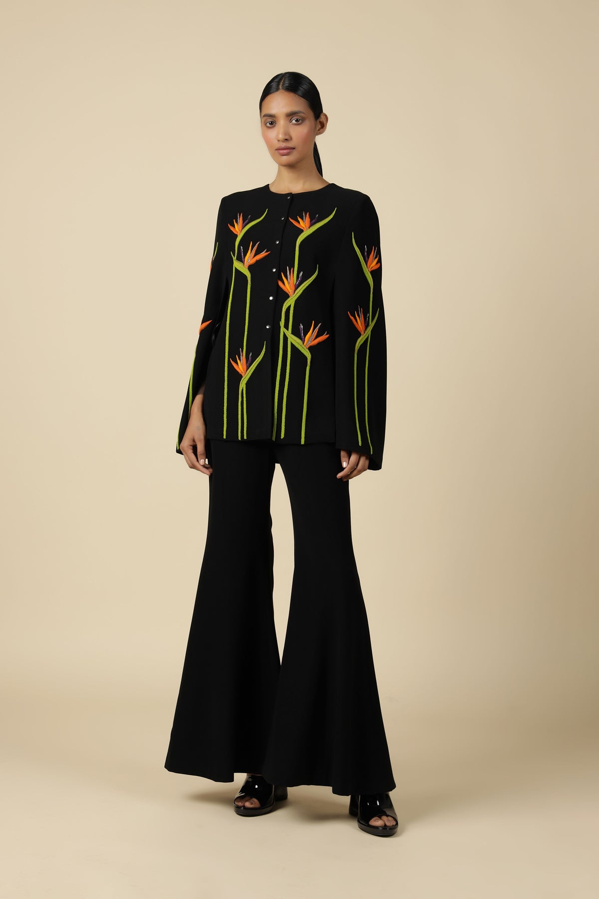 Bird of Paradise Cape With Flared Pants