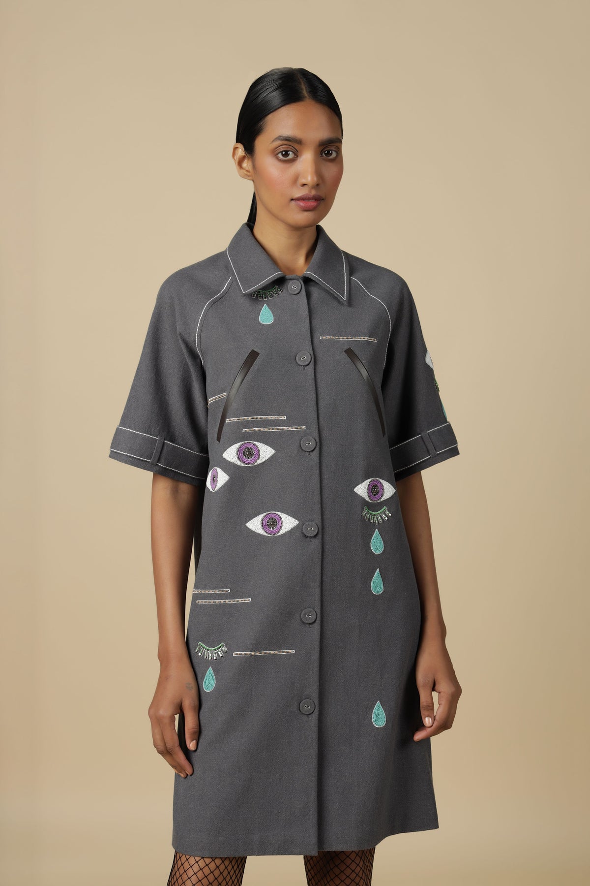 Facial Expression Sleeve Dress