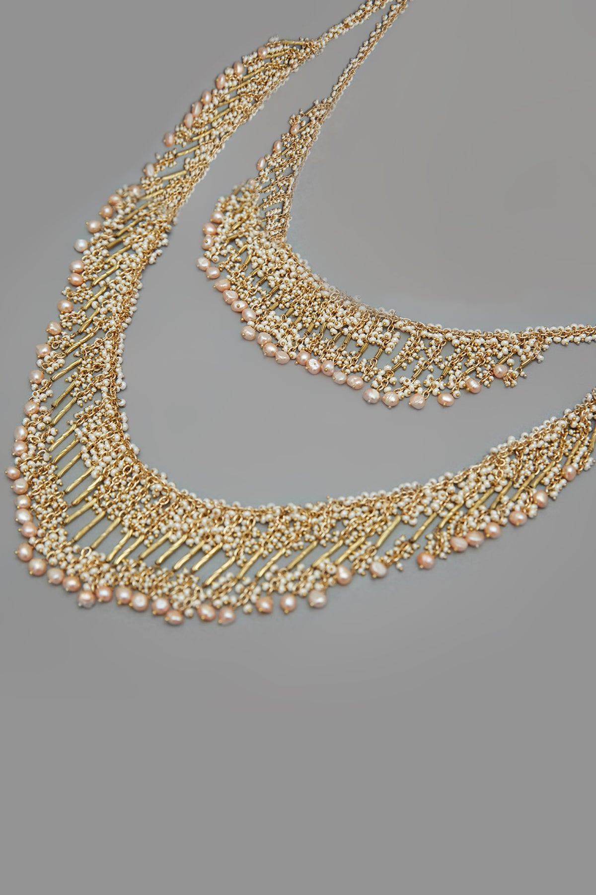 Contemporary Peach Layered Neck Piece