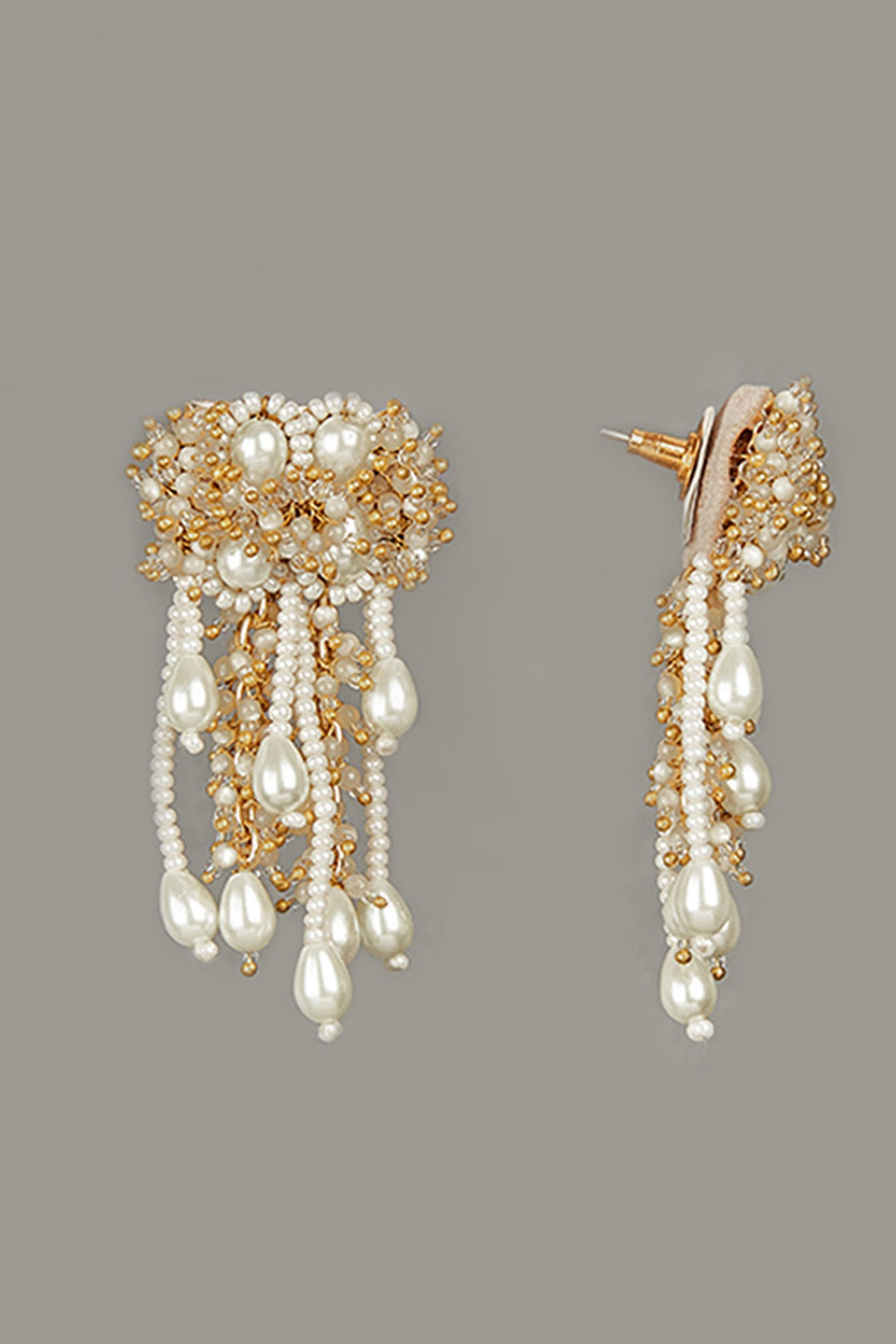 Pearl White Studs Handcrafted