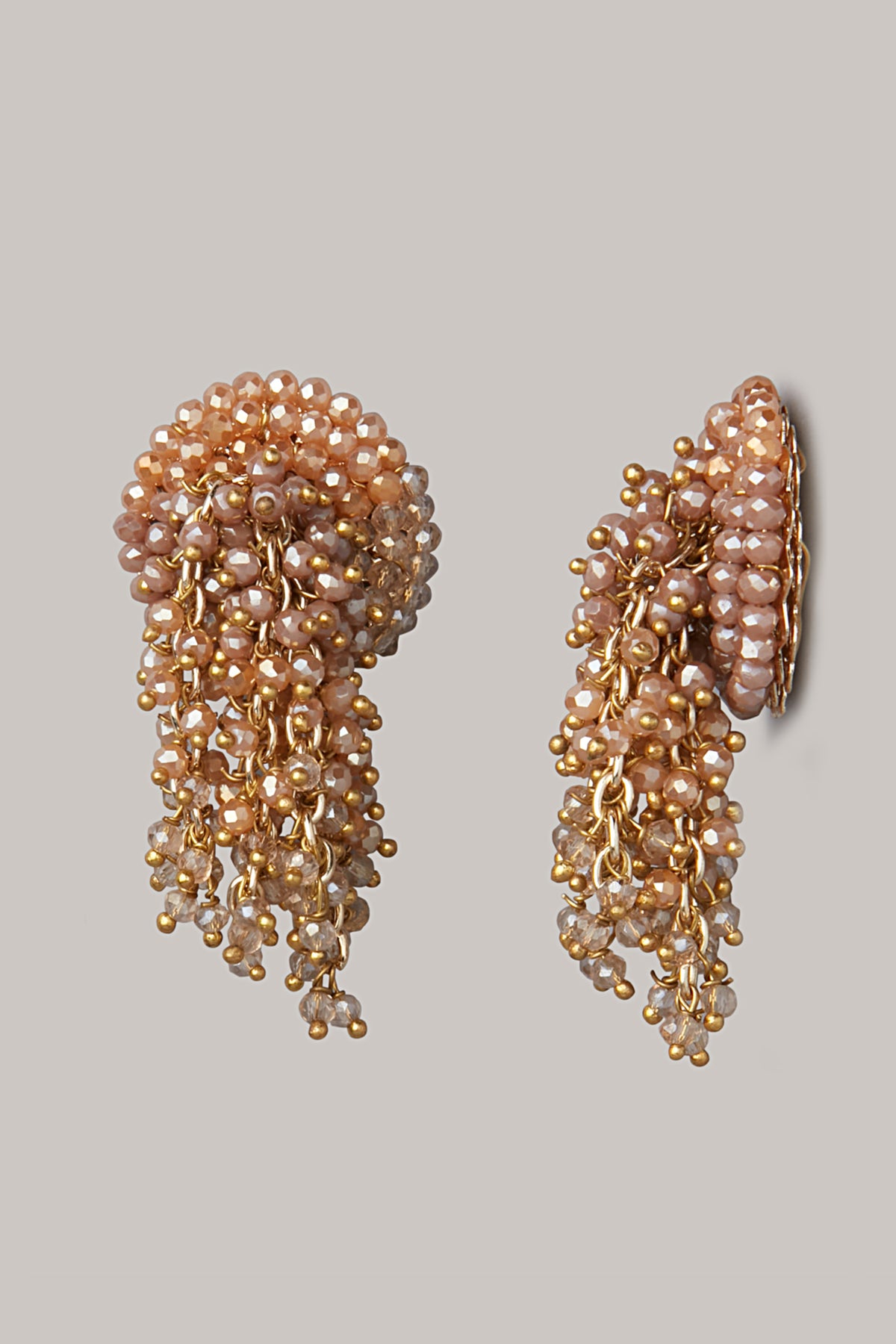 Statement Brown Crystals Studs