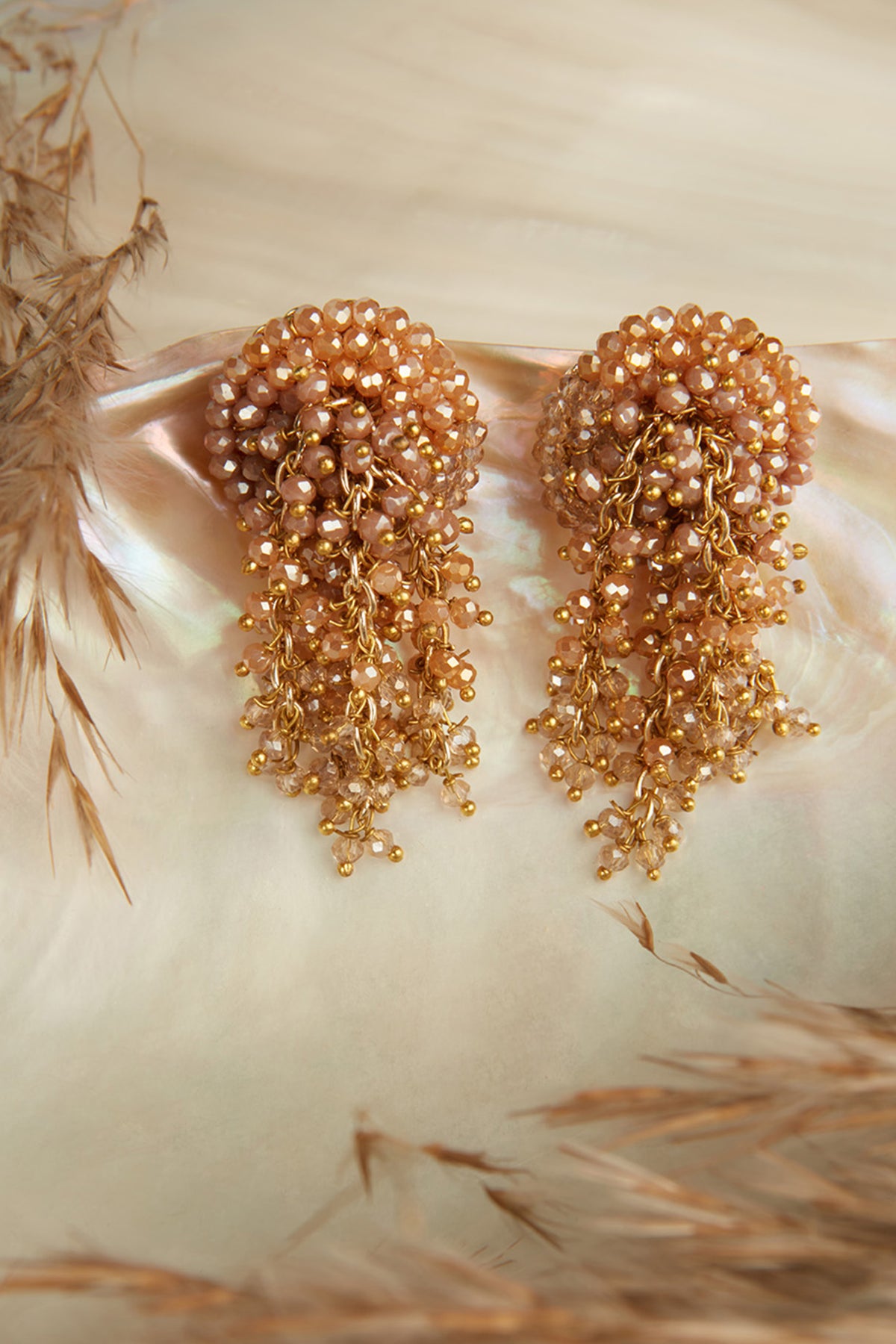 Statement Brown Crystals Studs