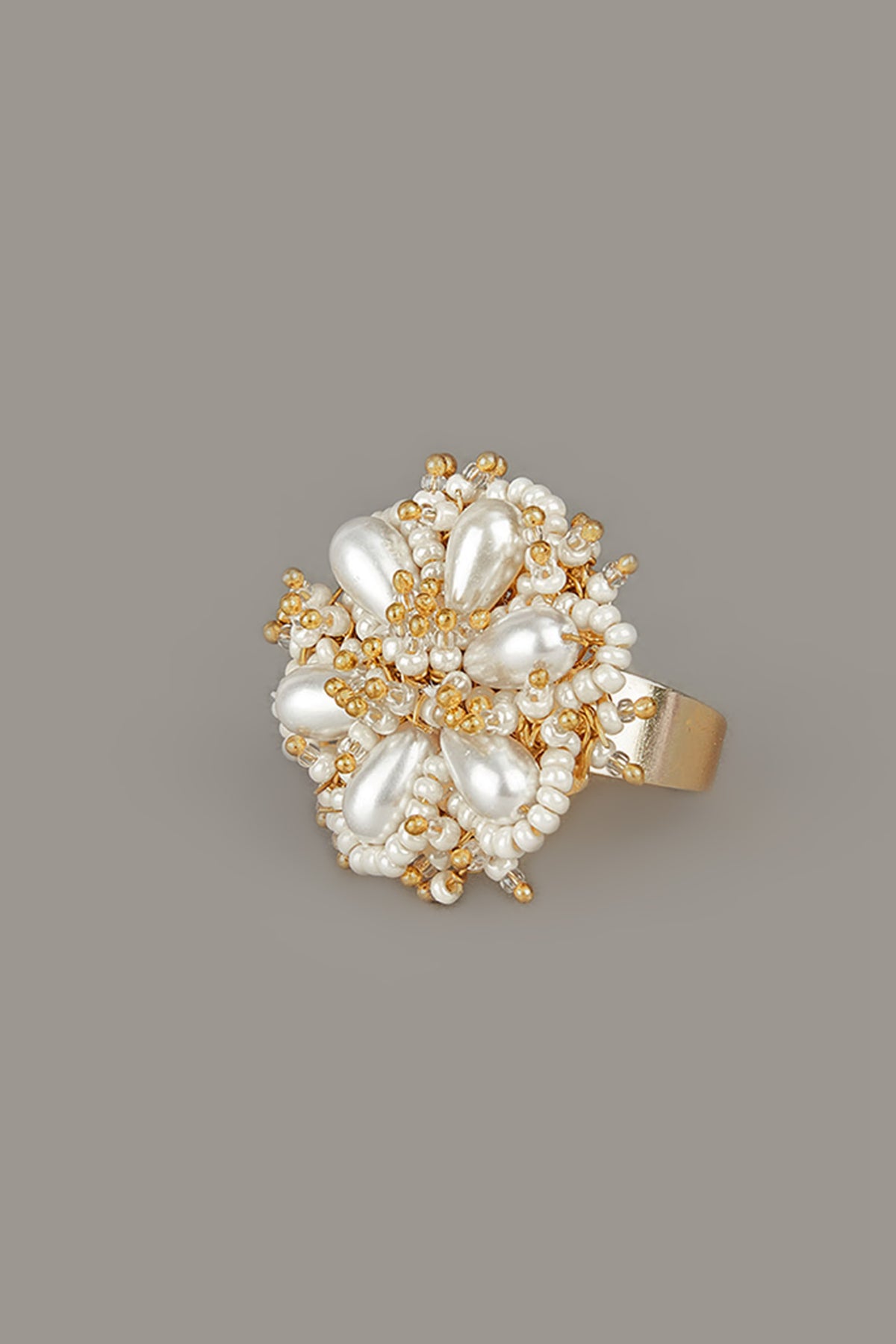 Pearls Flower Shaped Ring