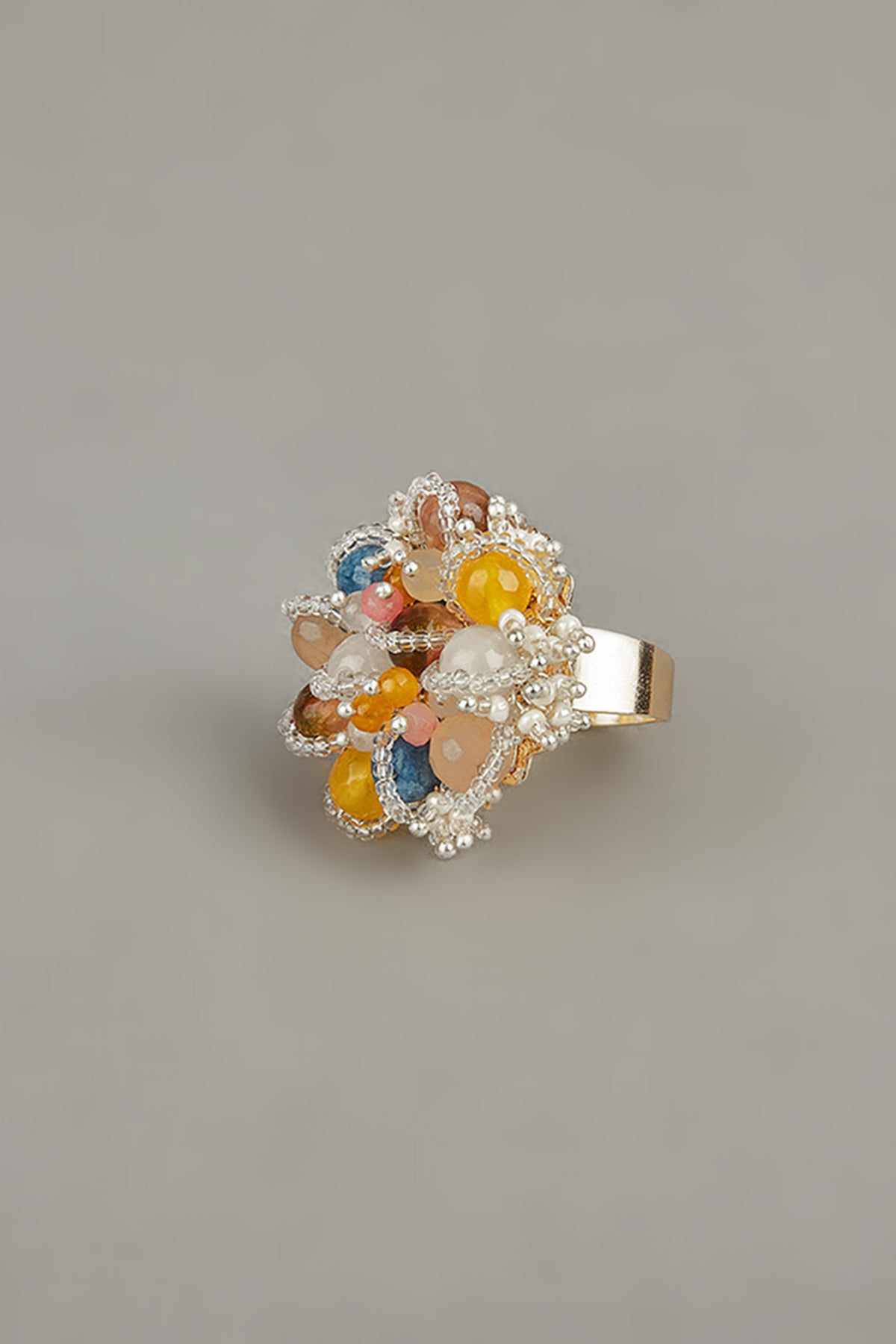 Multi Colour Crystal Finger Ring