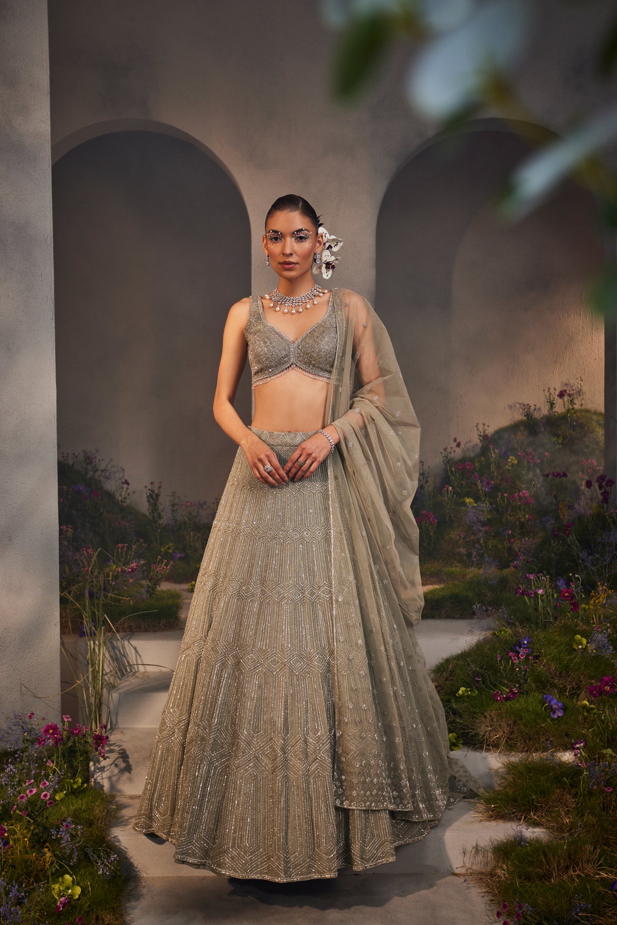 Lily Silver Grey Lehenga Set