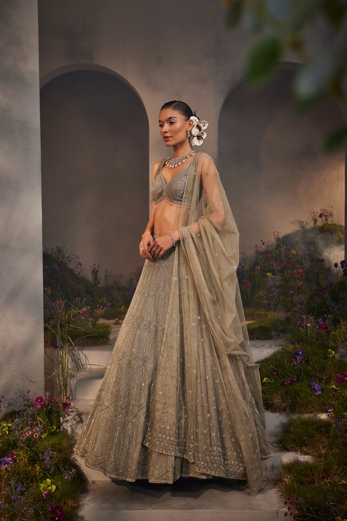 Lily Silver Grey Lehenga Set