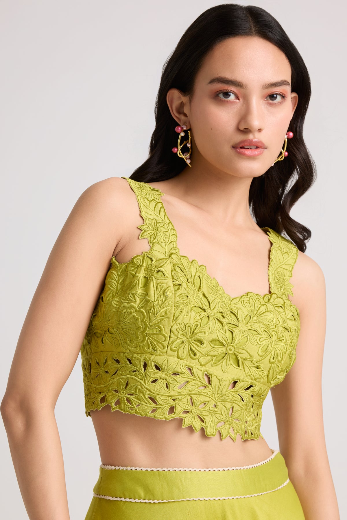 Lime Green Cutwork  Bustier