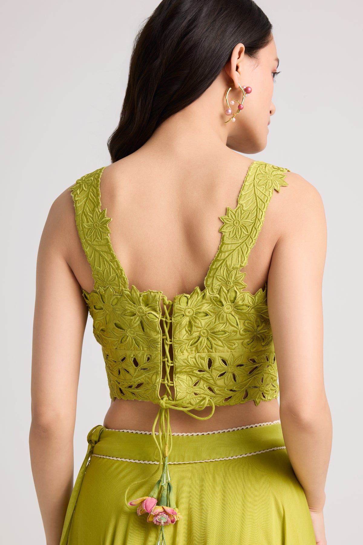 Lime Green Cutwork  Bustier