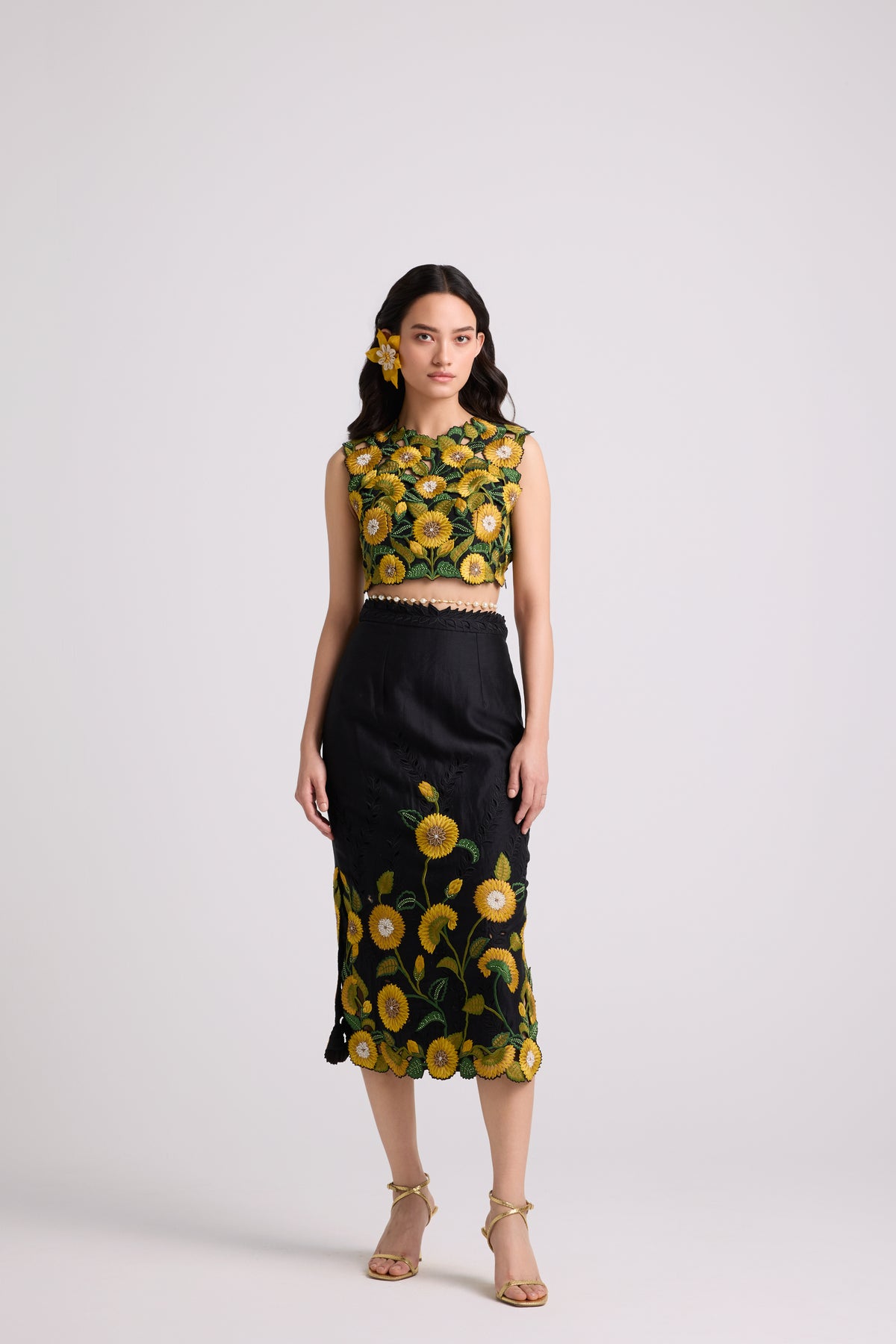 Black Sunflower Skirt