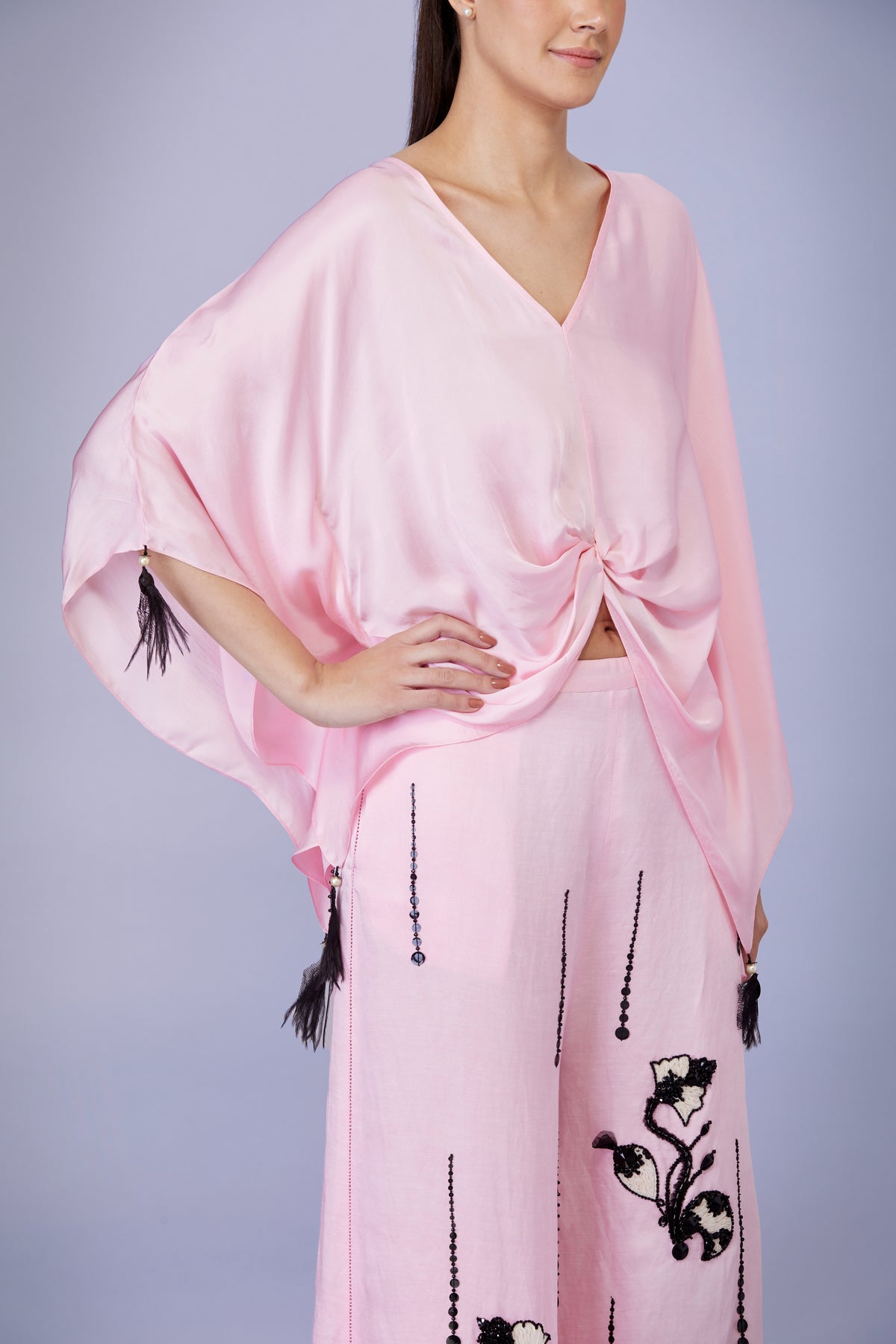 Light Pink Draped Kaftan